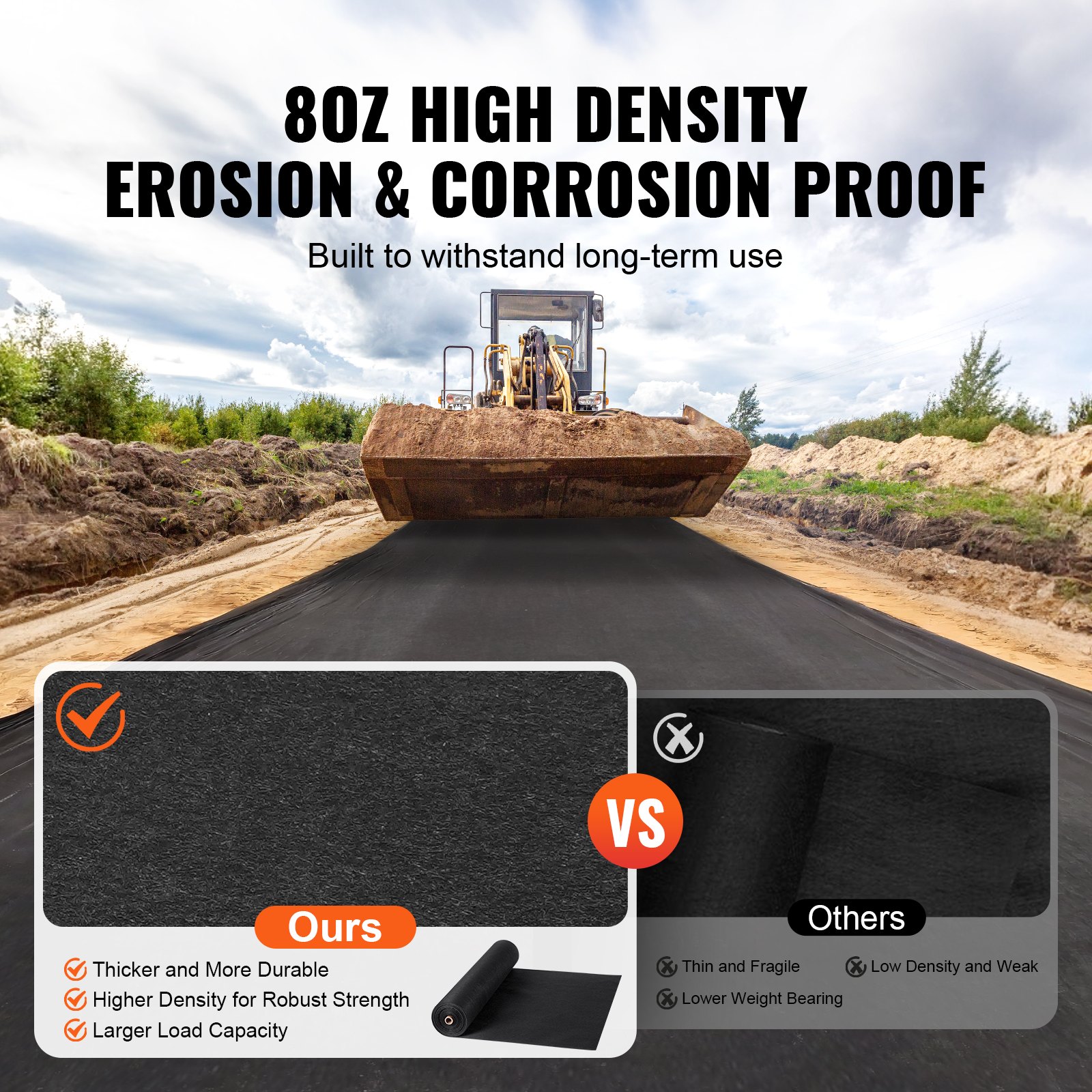 Non Woven Geotextile Fabric Under Gravel, 1.8 X 30.5 M 271g/㎡ Driveway
