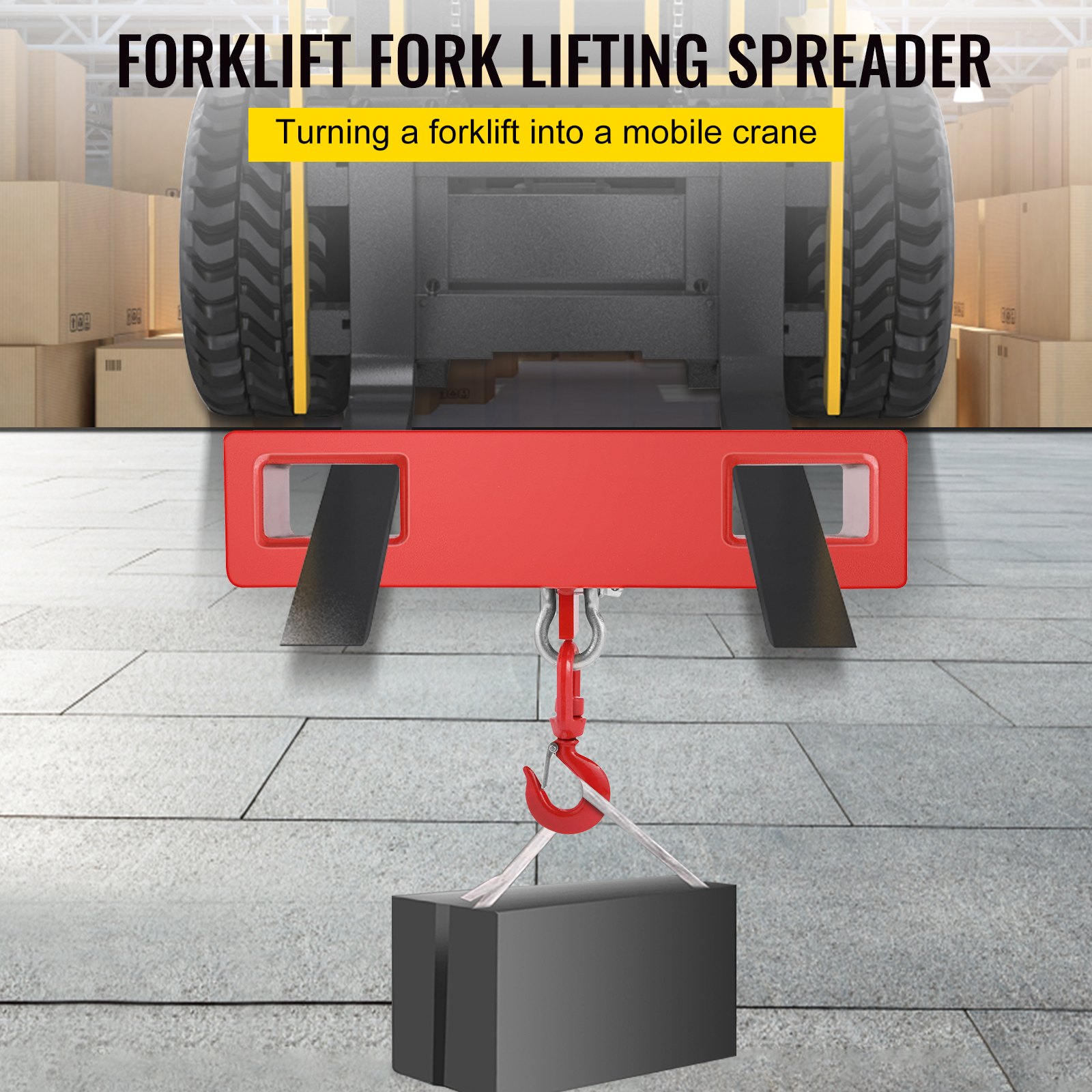 2 Ton Forklift Lifting Hook 4000 LBS/2000KG Capacity Lift