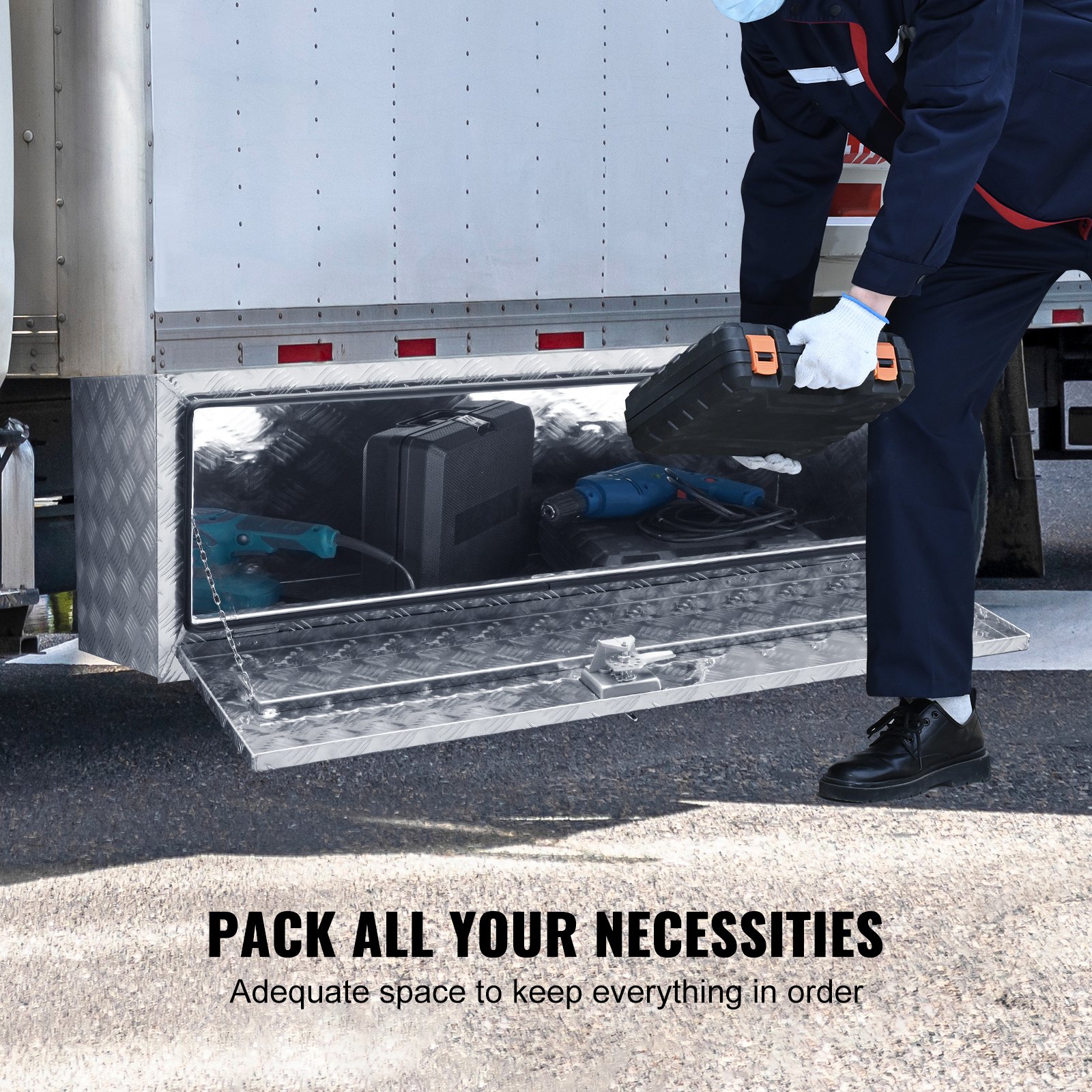 Underbody Truck Box, 1219 X 430 X 460 Mm Pickup Storage Heavy Duty Aluminum — image 4