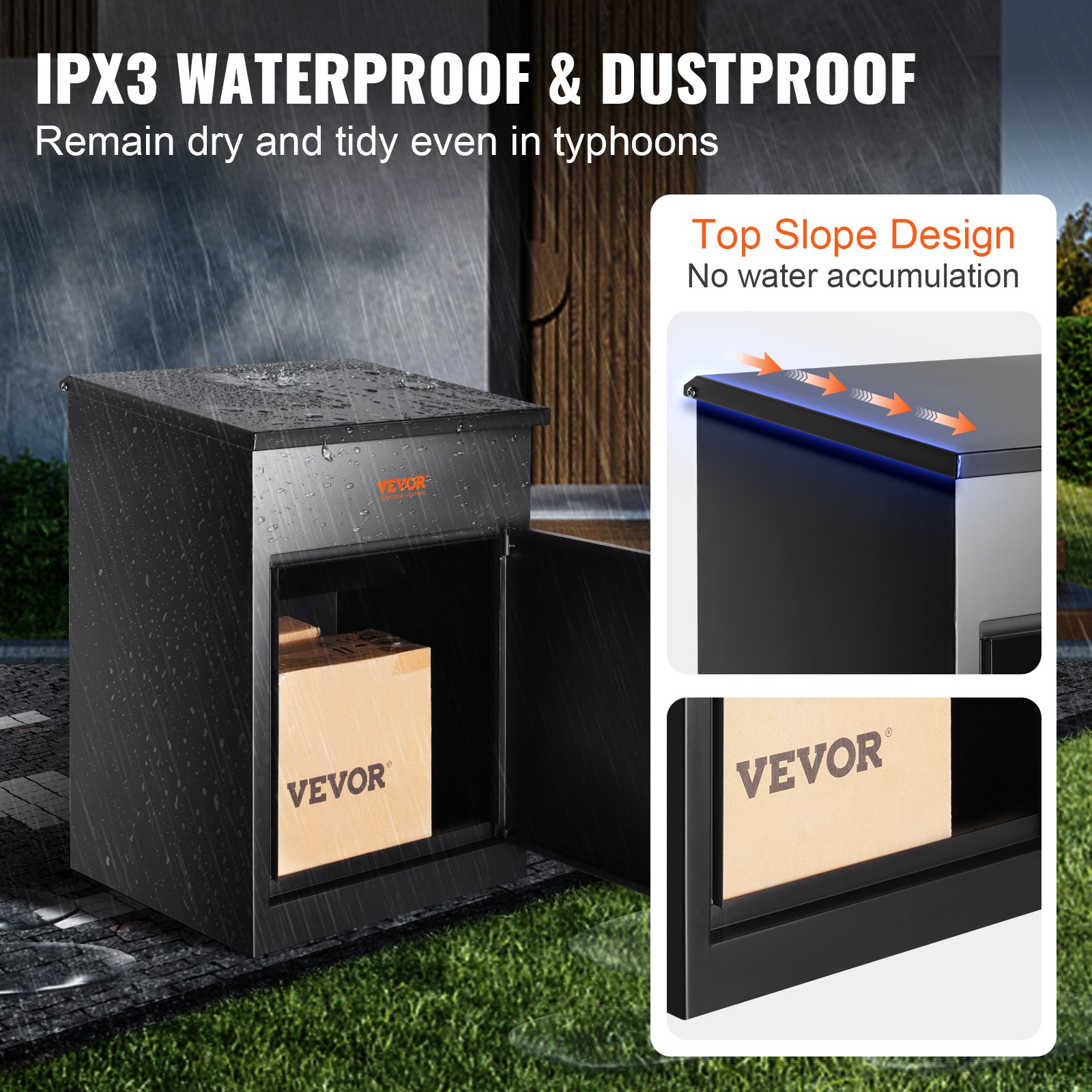Mailboxes For Outside 17.3"x13.8"x22.8", Galvanized Steel Package Delivery