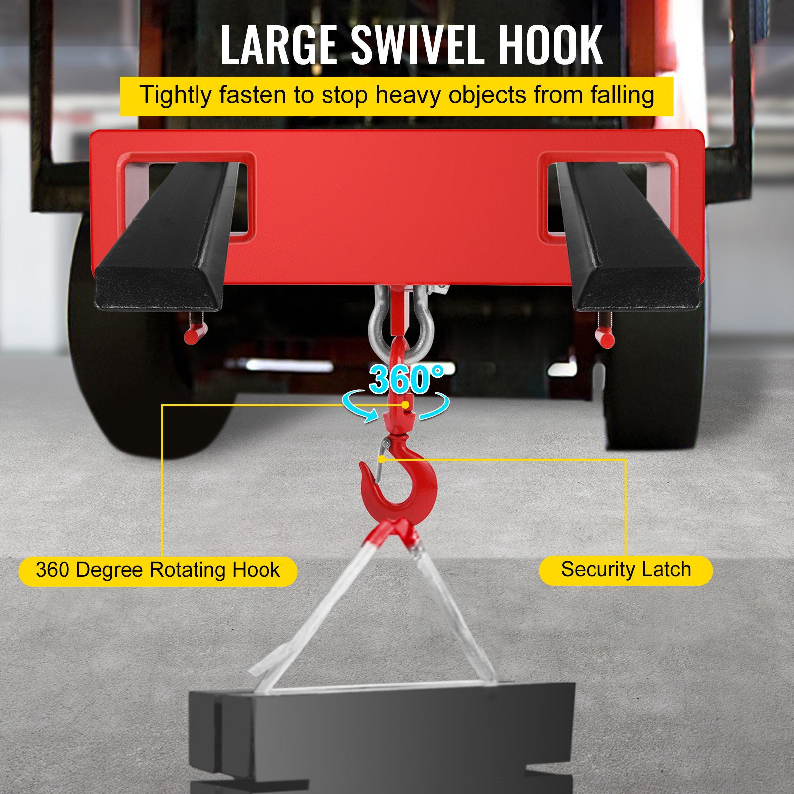 2 Ton Forklift Lifting Hook 4000 LBS/2000KG Capacity Lift