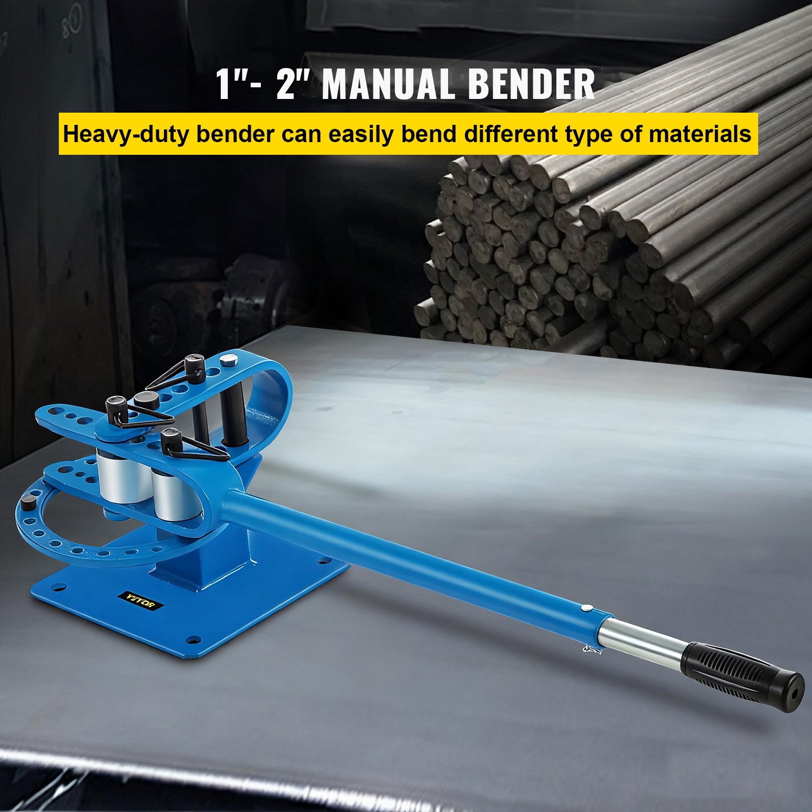 YP-9 Manual Bench Top Compact Bender Pipe Bending Machine 7 Dies 1-3inch Metal