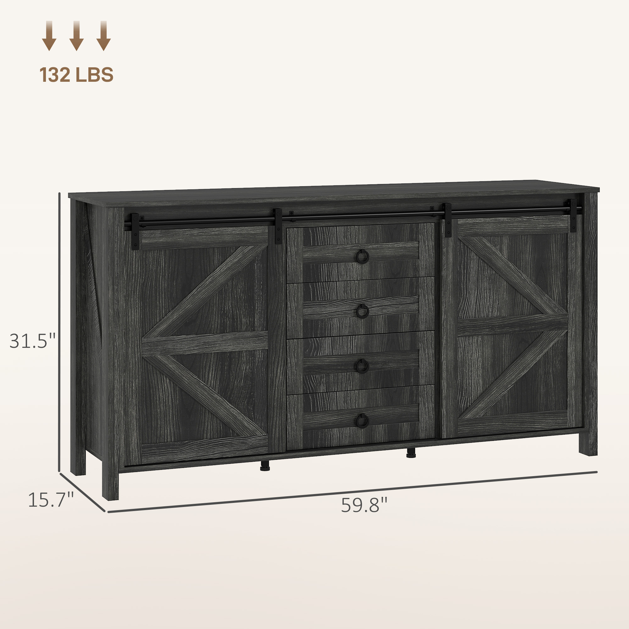 60" Buffet Cabinet Product Image