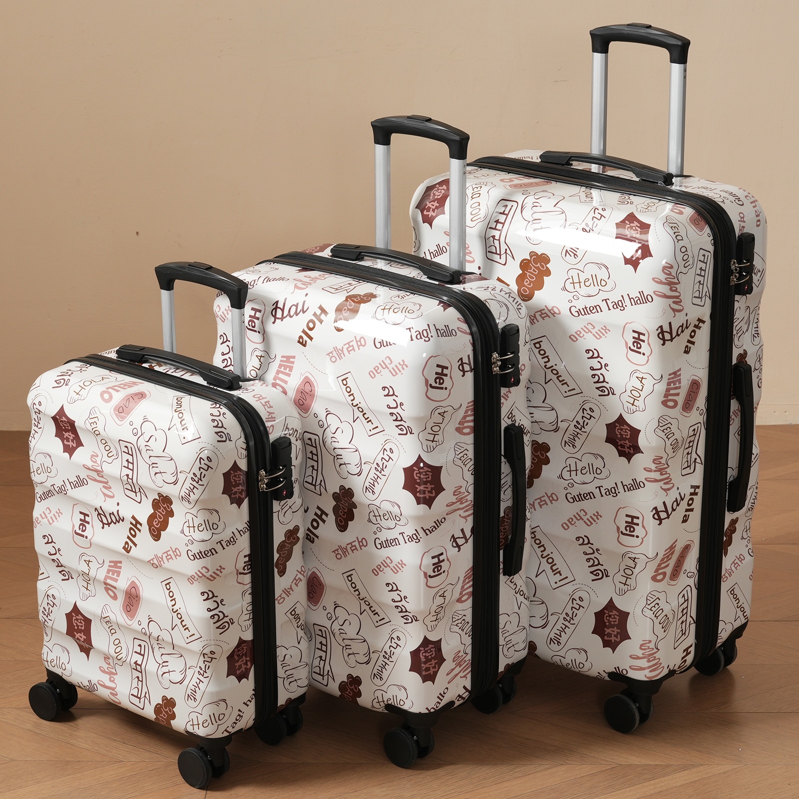Luxury Cool Design Luggage Set 3 Piece Hardshell Suitcases With Spinner Wheels