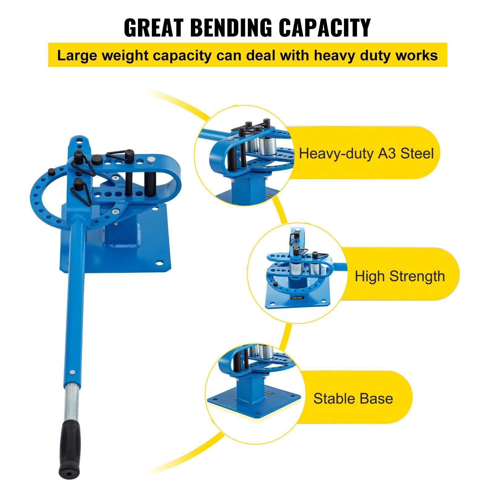 YP-9 Manual Bench Top Compact Bender Pipe Bending Machine 7 Dies 1-3inch Metal — image 2