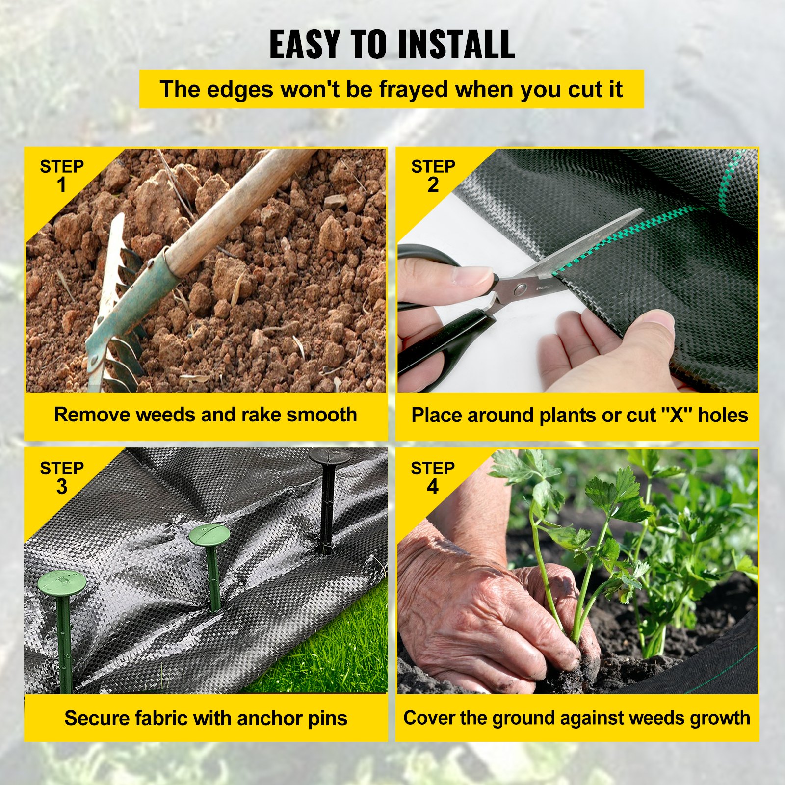 1.8 X 91.4 M Heavy Duty PP Woven Weed Barrier Landscape Ground Cover 68 G — image 5