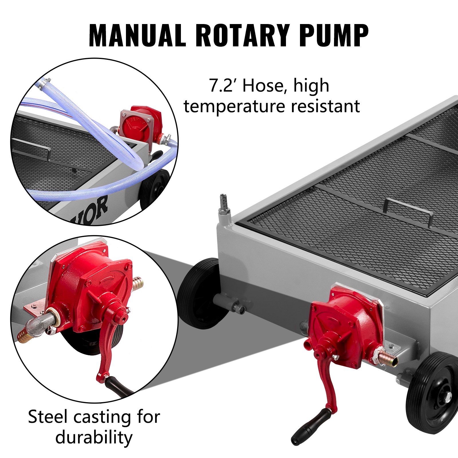 Oil Drain Pan 15 Gallon Tank, 57L Low Profile Large Capacity Change Foldable — image 2