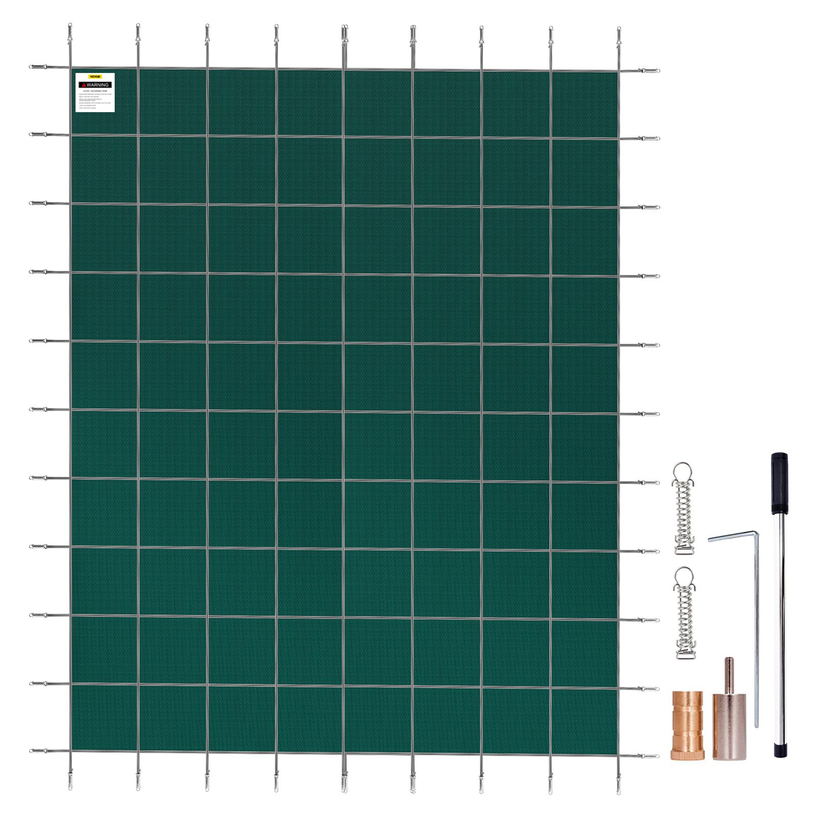 Swimming Pool Cover Safety 4.88x9.75 M Rectangle Inground Green Mesh Solid — image 3