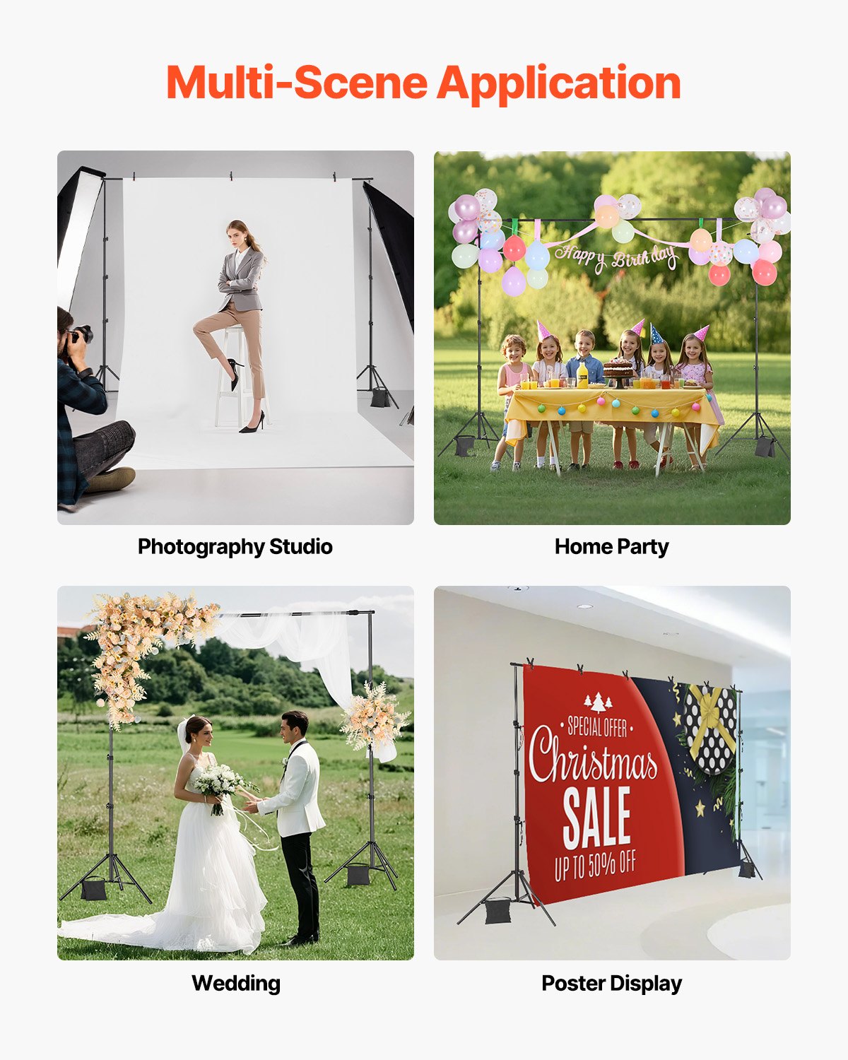 Backdrop Stand, 8.5 X 10 Ft Adjustable Photo Kit, Portable Background With 2 — image 5