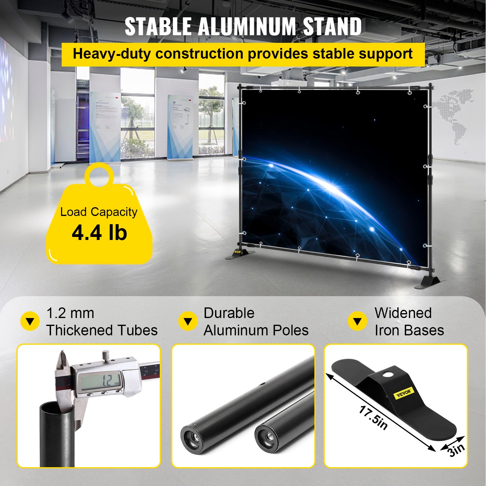 243.8 Cm Backdrop Banner Stand Step And Repeat Adjustable Telescopic — image 4
