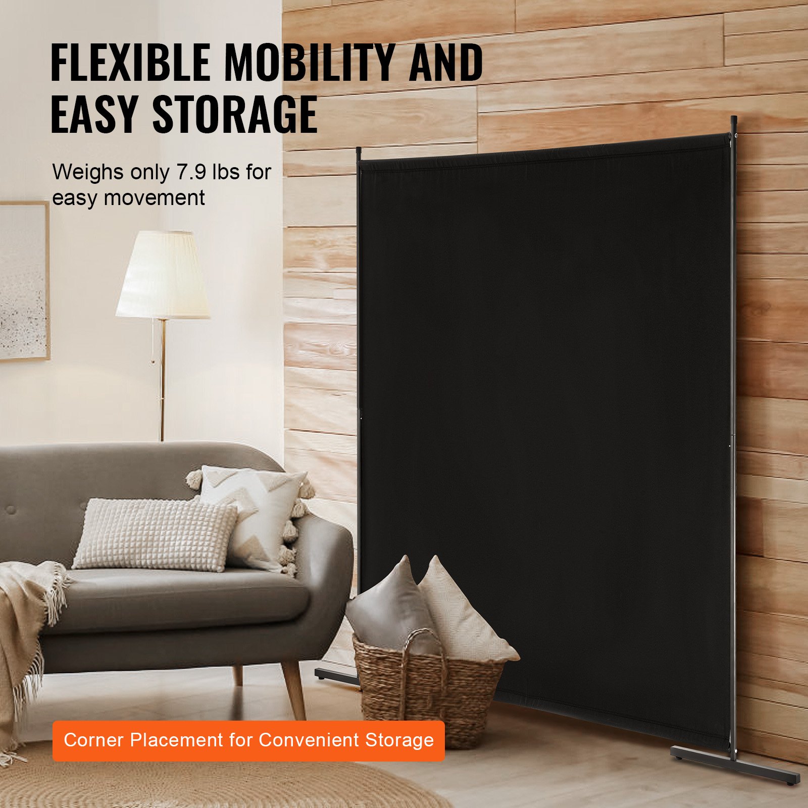 Room Divider, Single Panel 6FT Privacy Screen Indoor, Partition For Separation — image 4