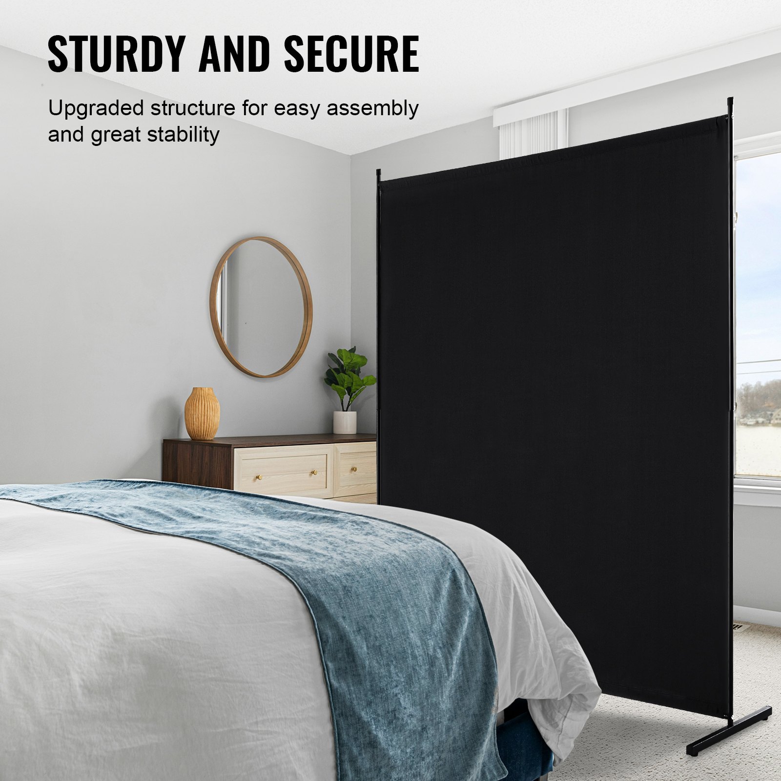 Room Divider, Single Panel 6FT Privacy Screen Indoor, Partition For Separation