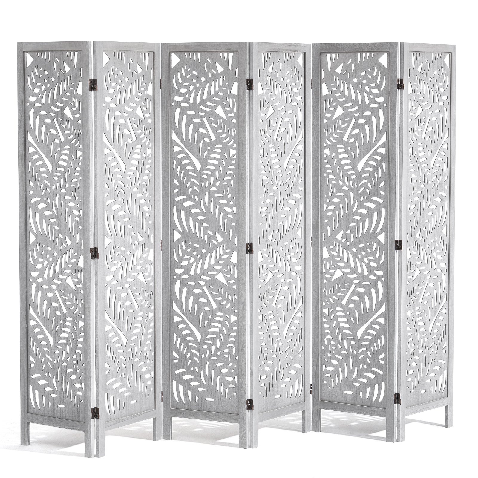 Wood Room Divider, 6 Panel Folding Privacy Screen, 66.9 Inches Tall Indoor — image 5