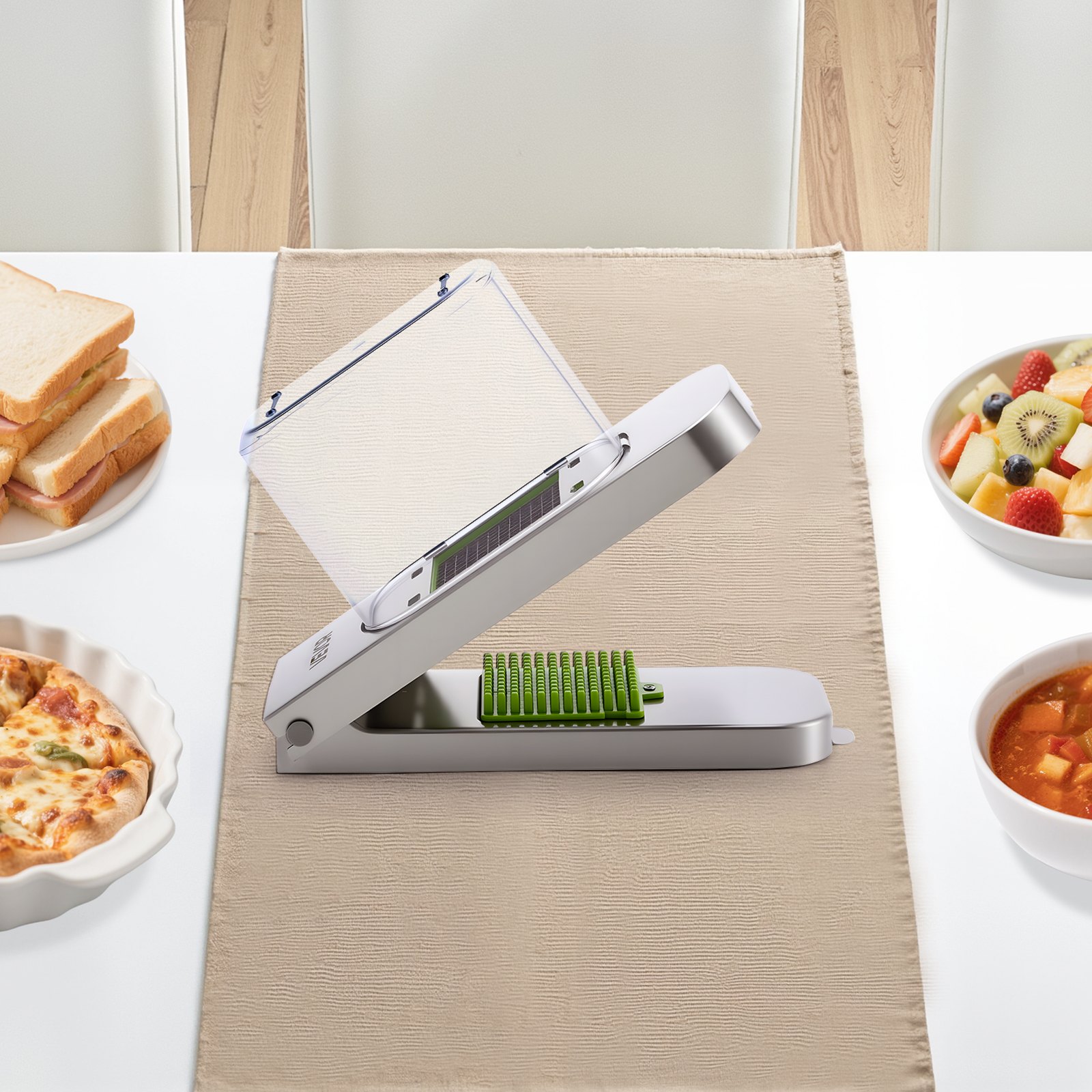 Vegetable Chopper, Food Veggie Cutter With 3 Stainless Steel Blades A612b5ed 1ba5 4cc4 89a1 A9b4ee6e4e19