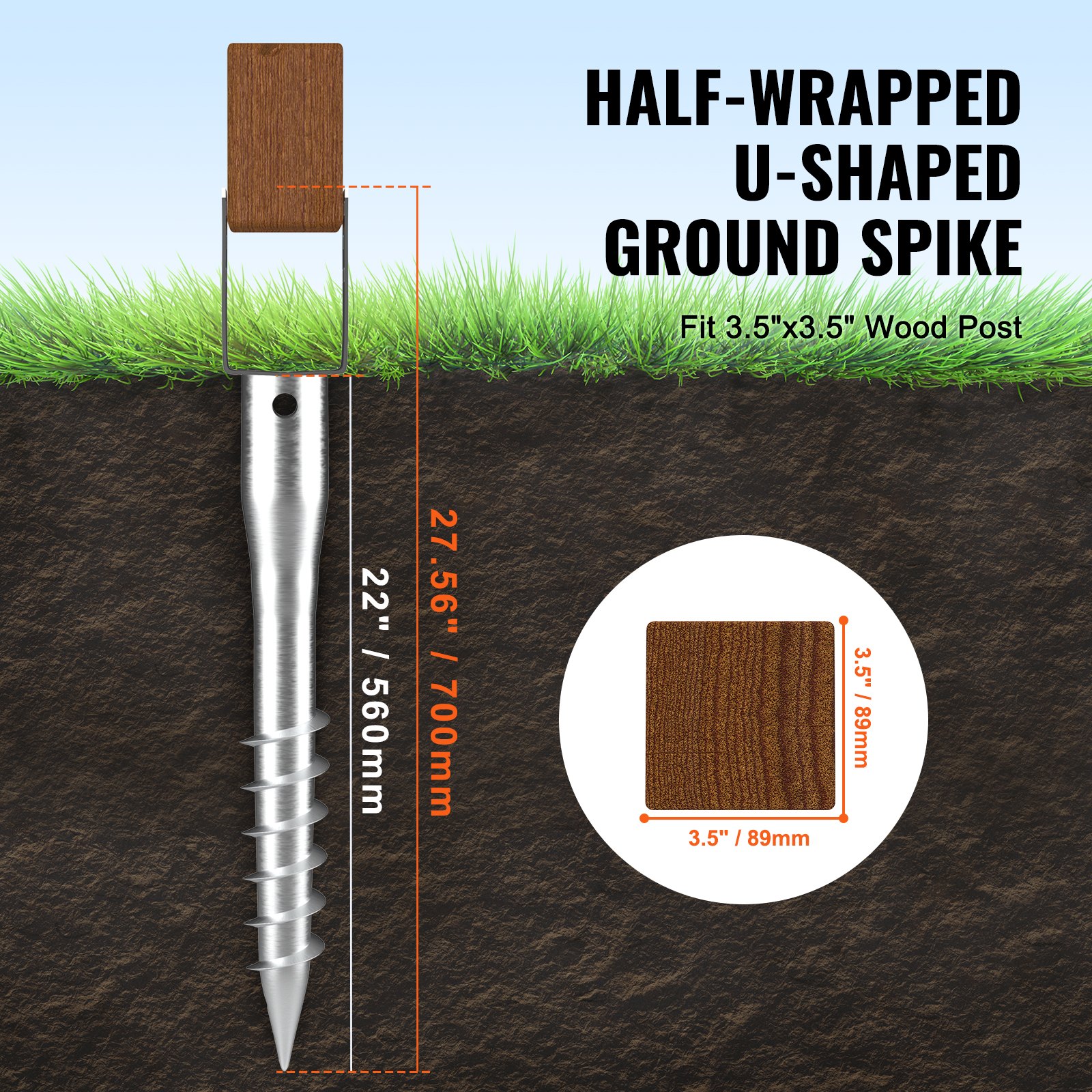 No Dig Ground Anchor, 4 Pack 3.94 X 2.76 X 27.56 In/10 X 7 X 70 Cm DIY Screw — image 2