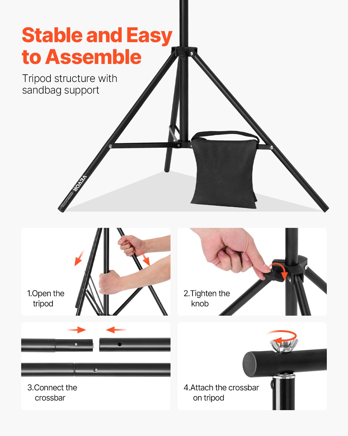 Backdrop Stand, 8.5 X 10 Ft Adjustable Photo Kit, Portable Background With 2 — image 4