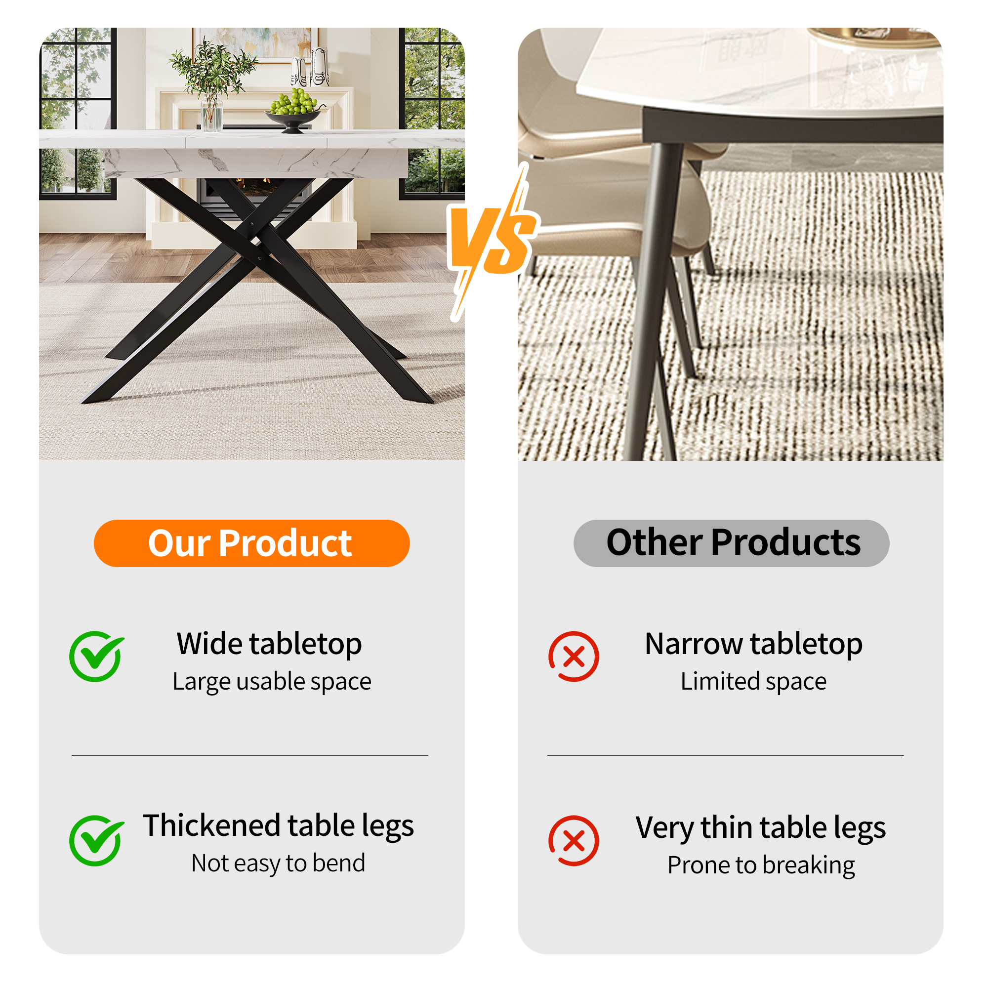 Dining Table Telescopic 120 160 Cm Extendable Space-saving Kitchen Black — image 2