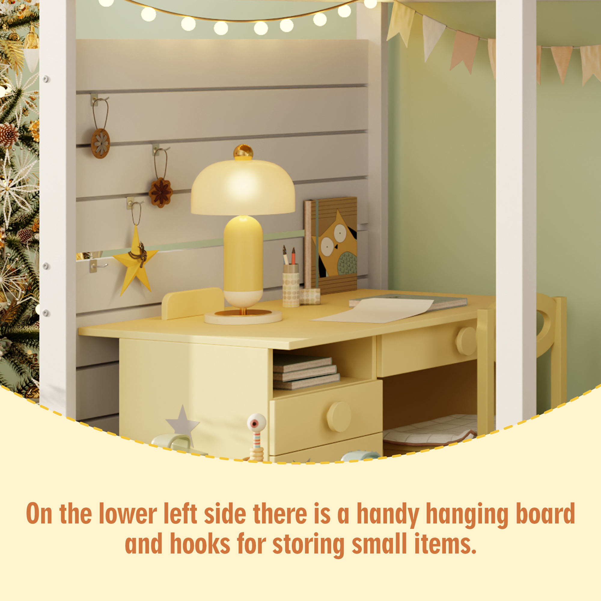 Bunk Bed, Loft Children's 90x190cm With Fall Protection And Storage Stairs — image 3