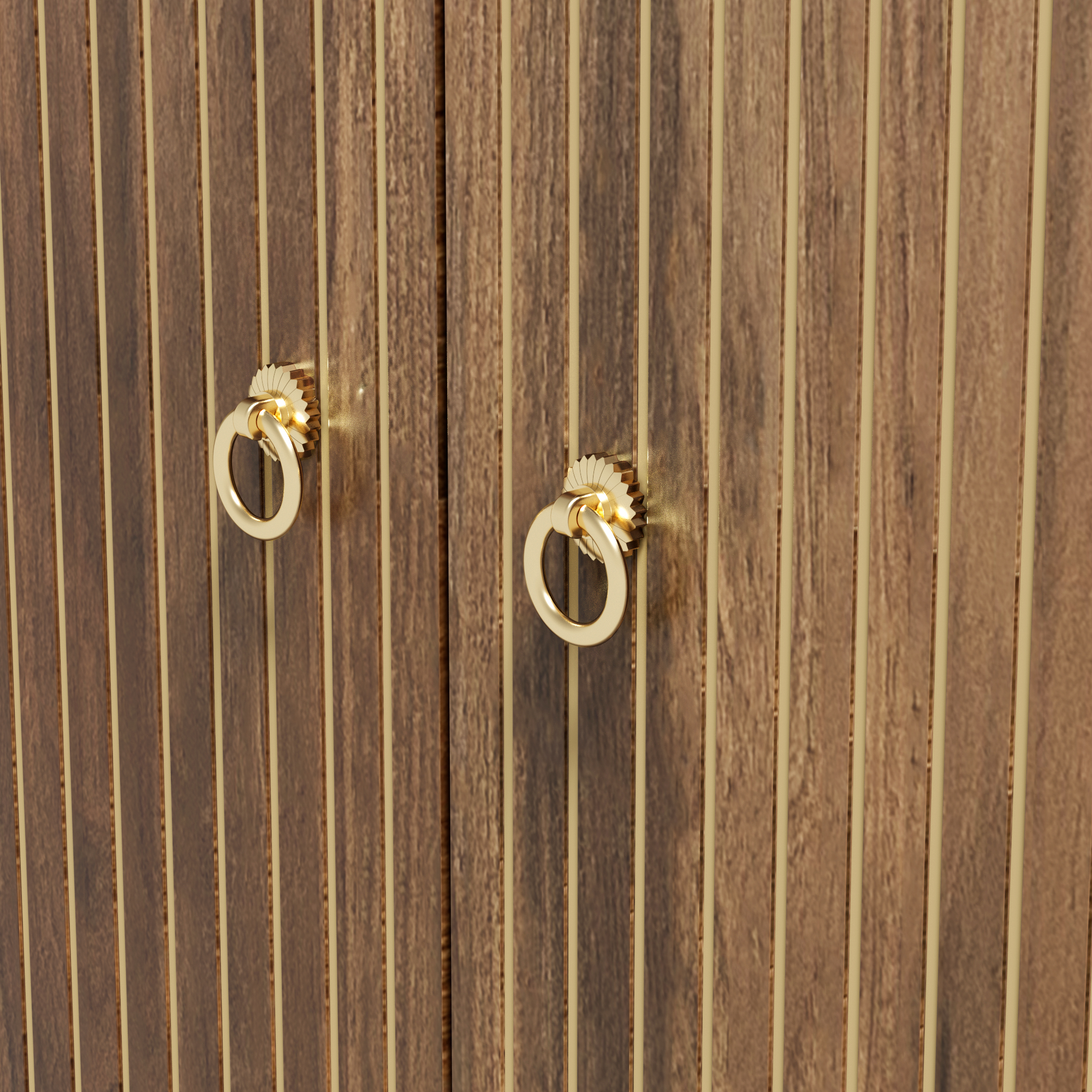 Elegant Sideboard In Walnut Look 147X40X80 Cm With 4 Doors Adjustable Shelves Aluminum Handles Versatile Storage Cabinet For Living Room, Dining Room Hallway 18383fe9 Ca4b 4669 90da 4afdd34d2f31
