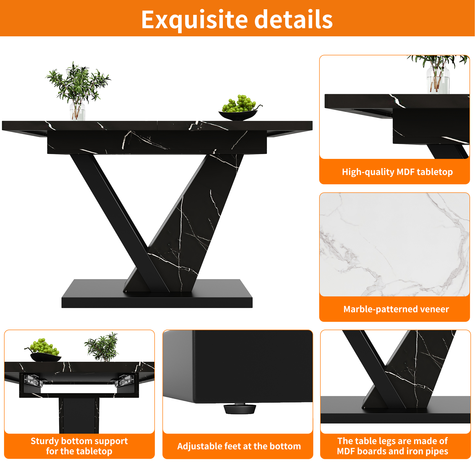 Dining Table Telescopic 120-160x75cm, Extendable To 120-160cm With The Aid — image 4