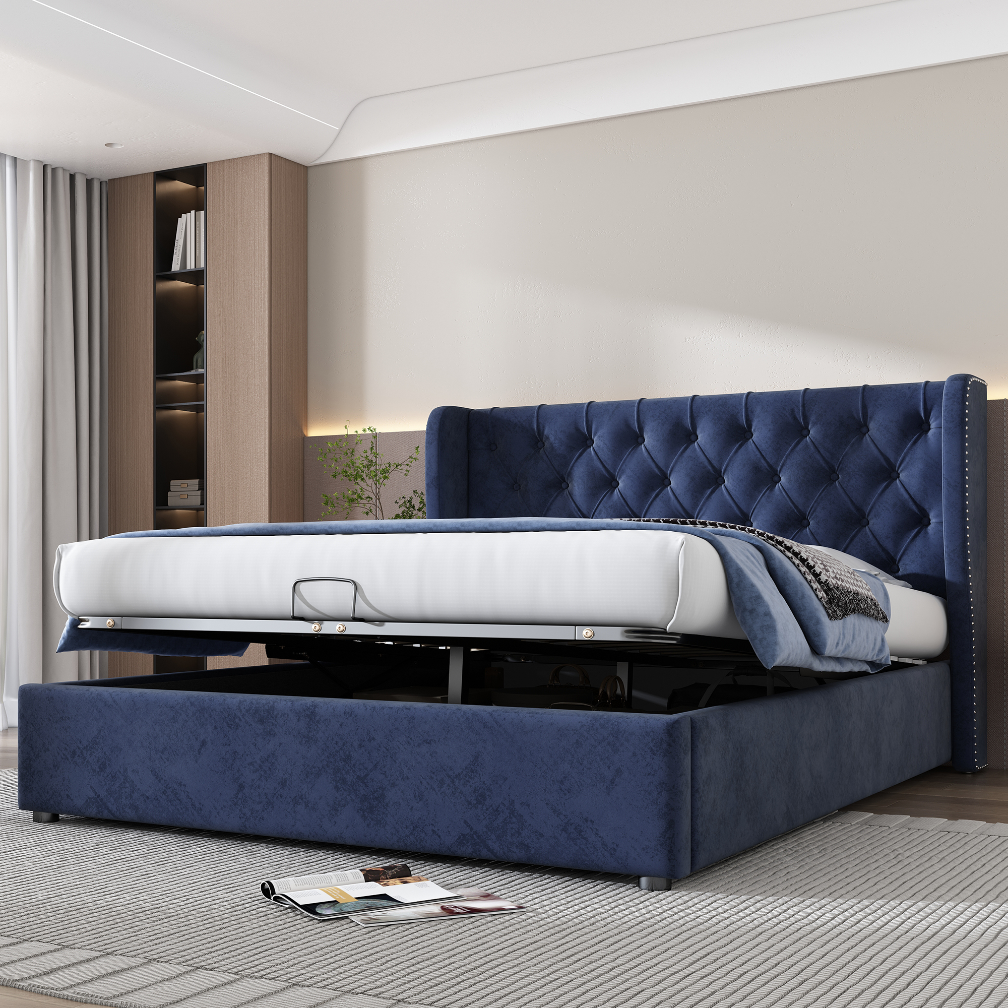 Upholstered Bed, With Hydraulic Lever, Functional From Storage, 135 X 190 Cm — image 3