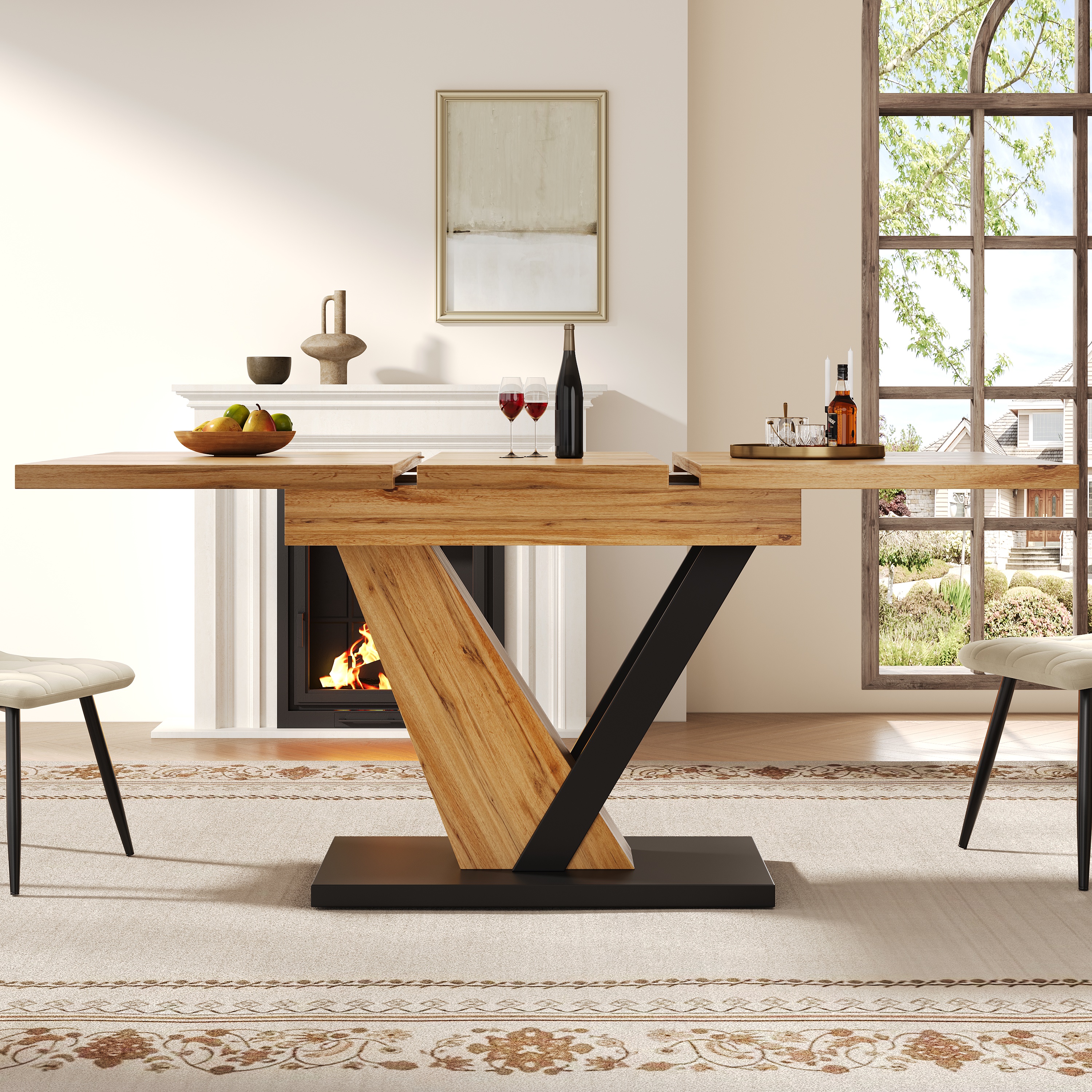 Extendable Dining Table 120 160 X 75 X 75.5 Cm Kitchen Extends To Cm, Suitable — image 5
