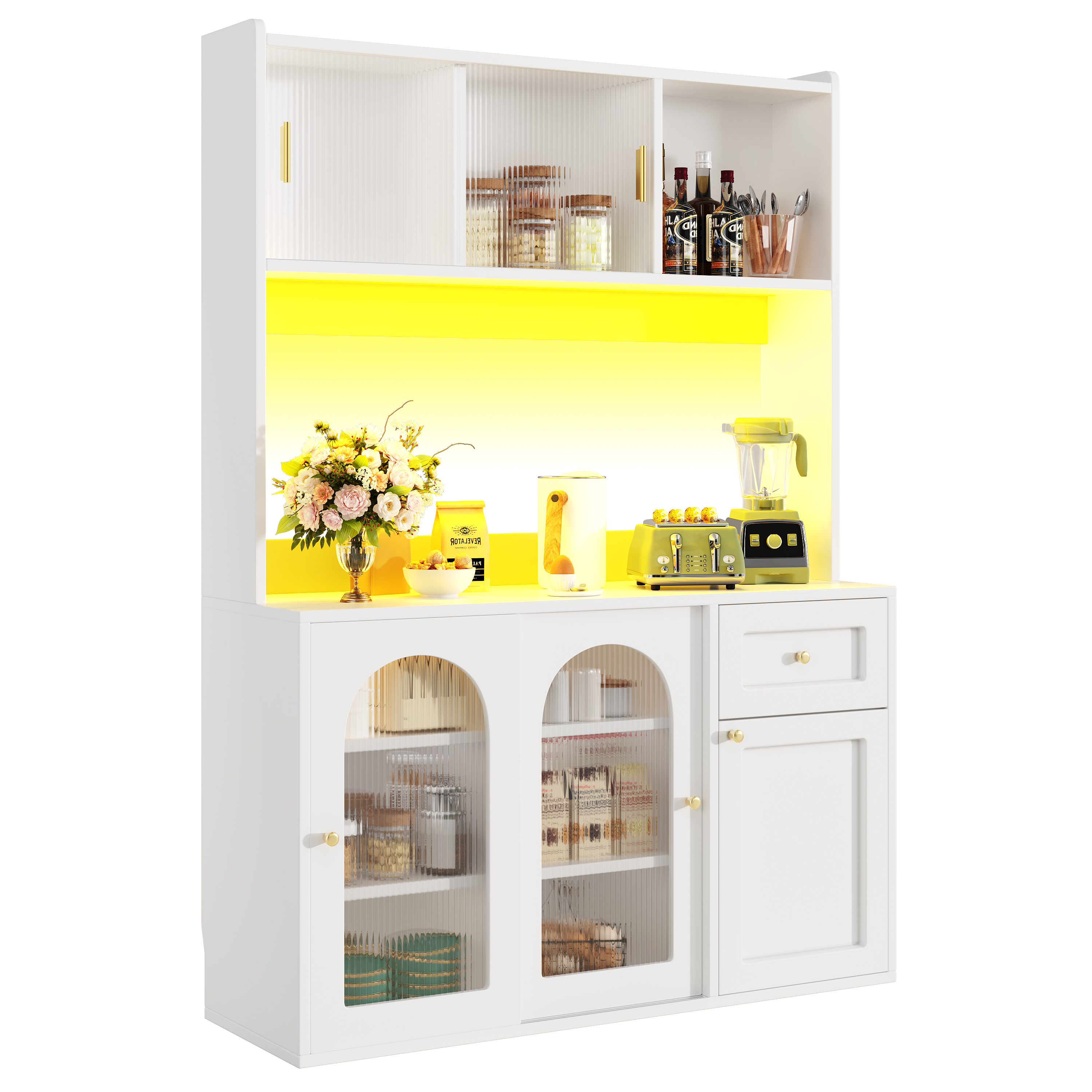 Kitchen Cabinet 120X35X167cm Tall Display Buffet With Adjustable Shelves — image 6