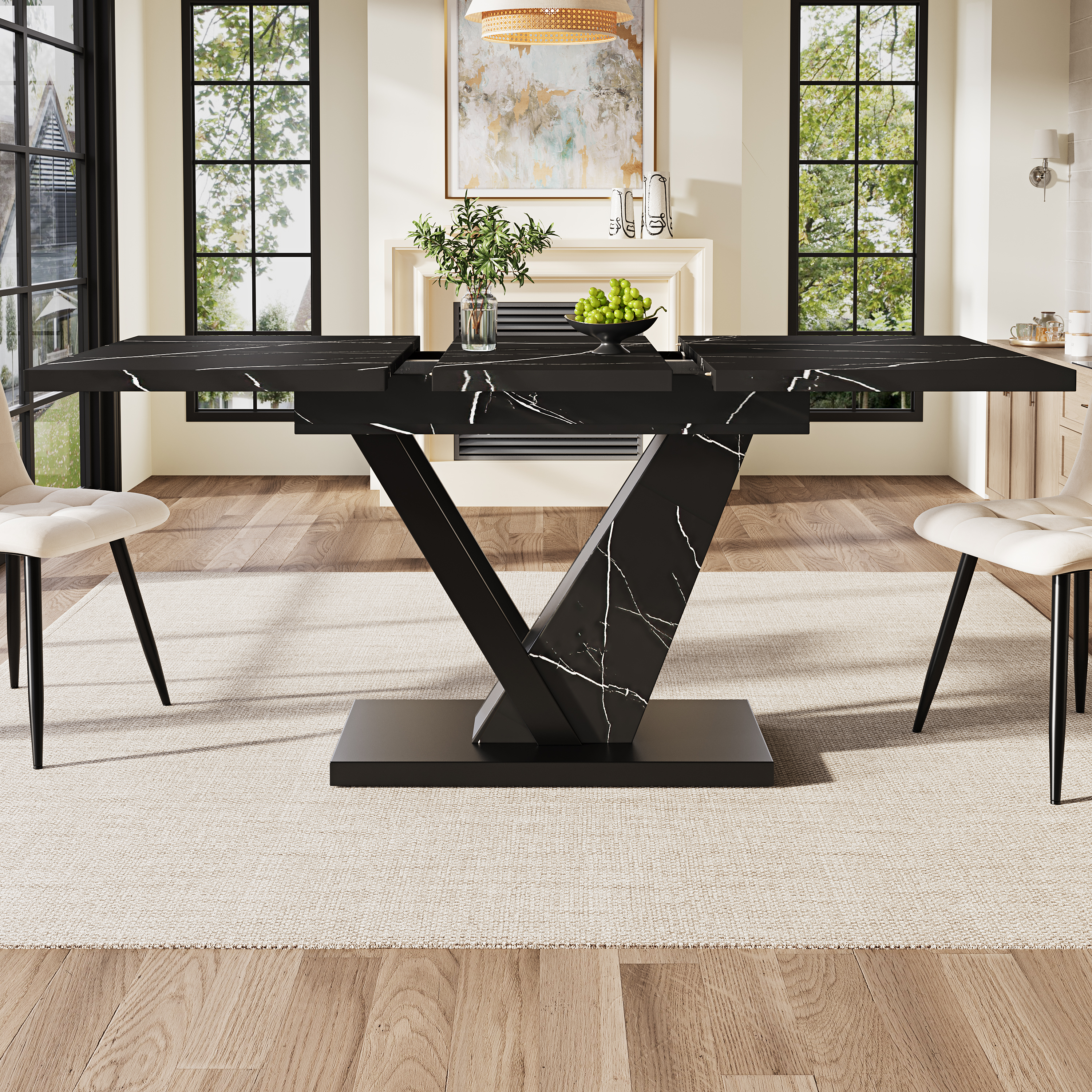 Dining Table Telescopic 120-160x75cm, Extendable To 120-160cm With The Aid — image 3