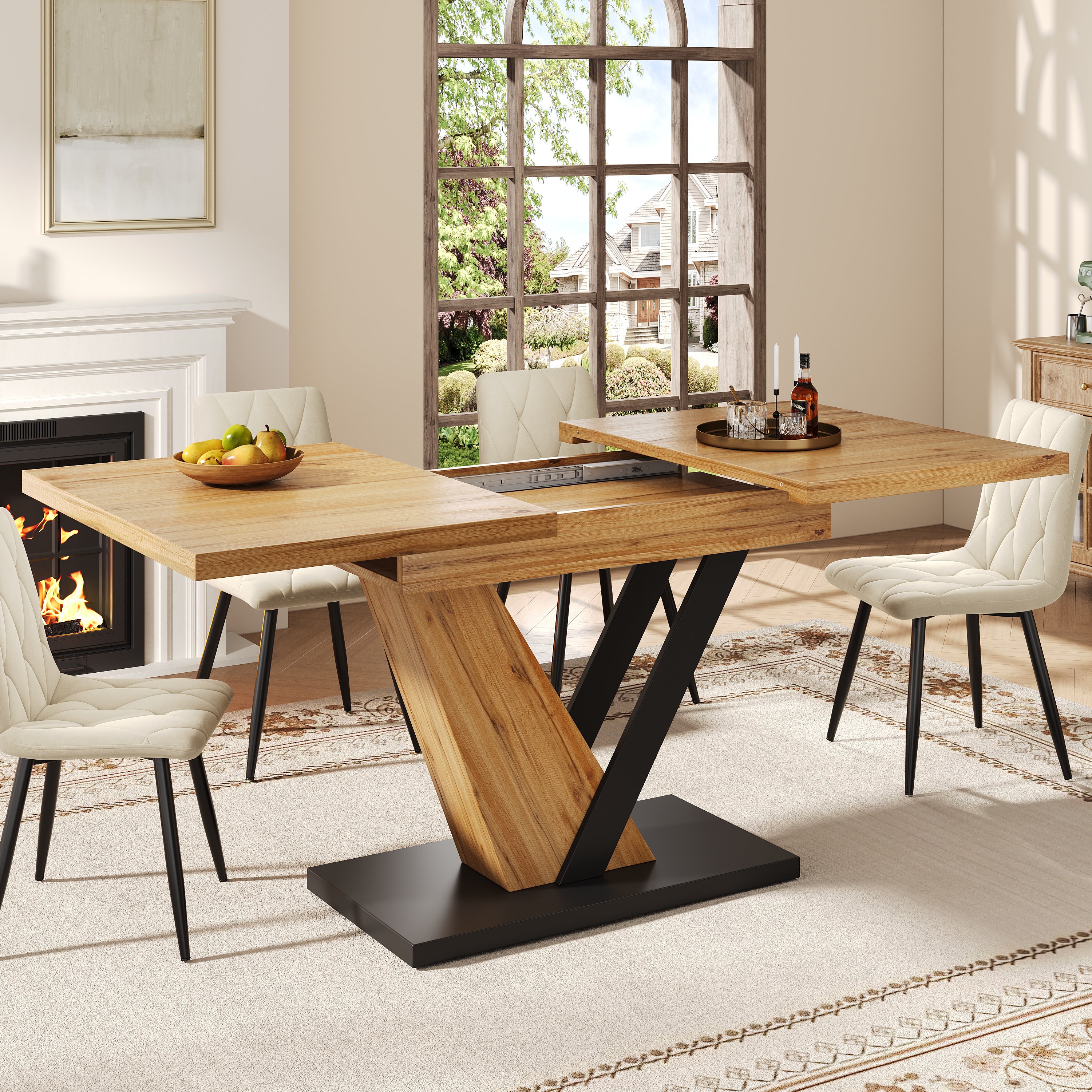 Extendable Dining Table 120 160 X 75 X 75.5 Cm Kitchen Extends To Cm, Suitable — image 6