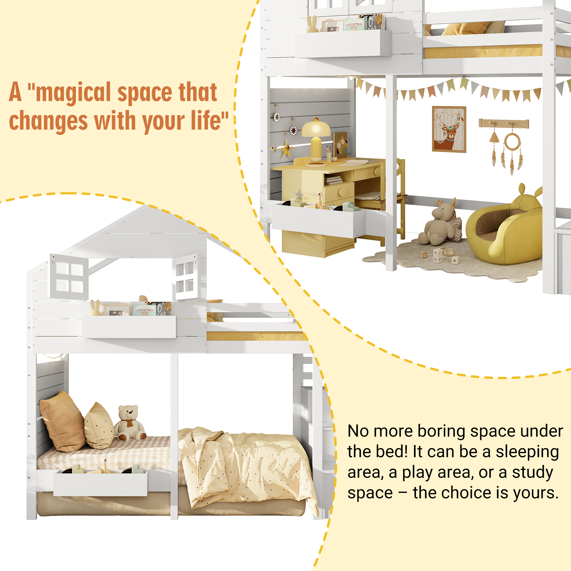 Bunk Bed, Loft Children's 90x190cm With Fall Protection And Storage Stairs — image 4