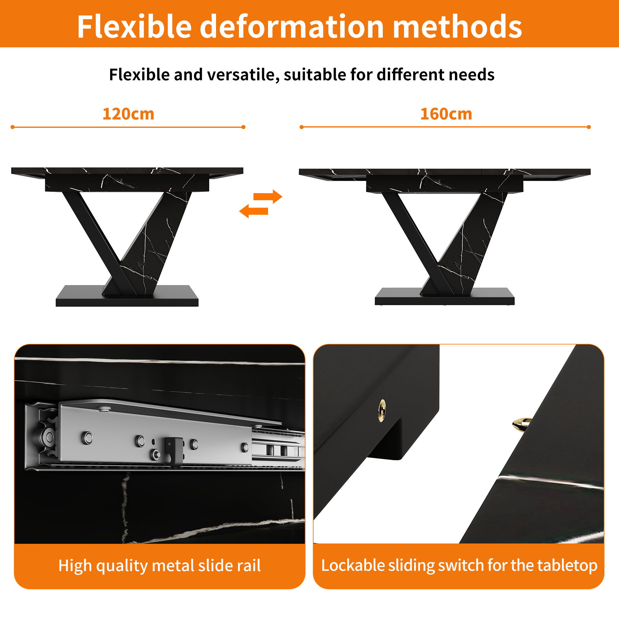 Dining Table Telescopic 120-160x75cm, Extendable To 120-160cm With The Aid — image 5