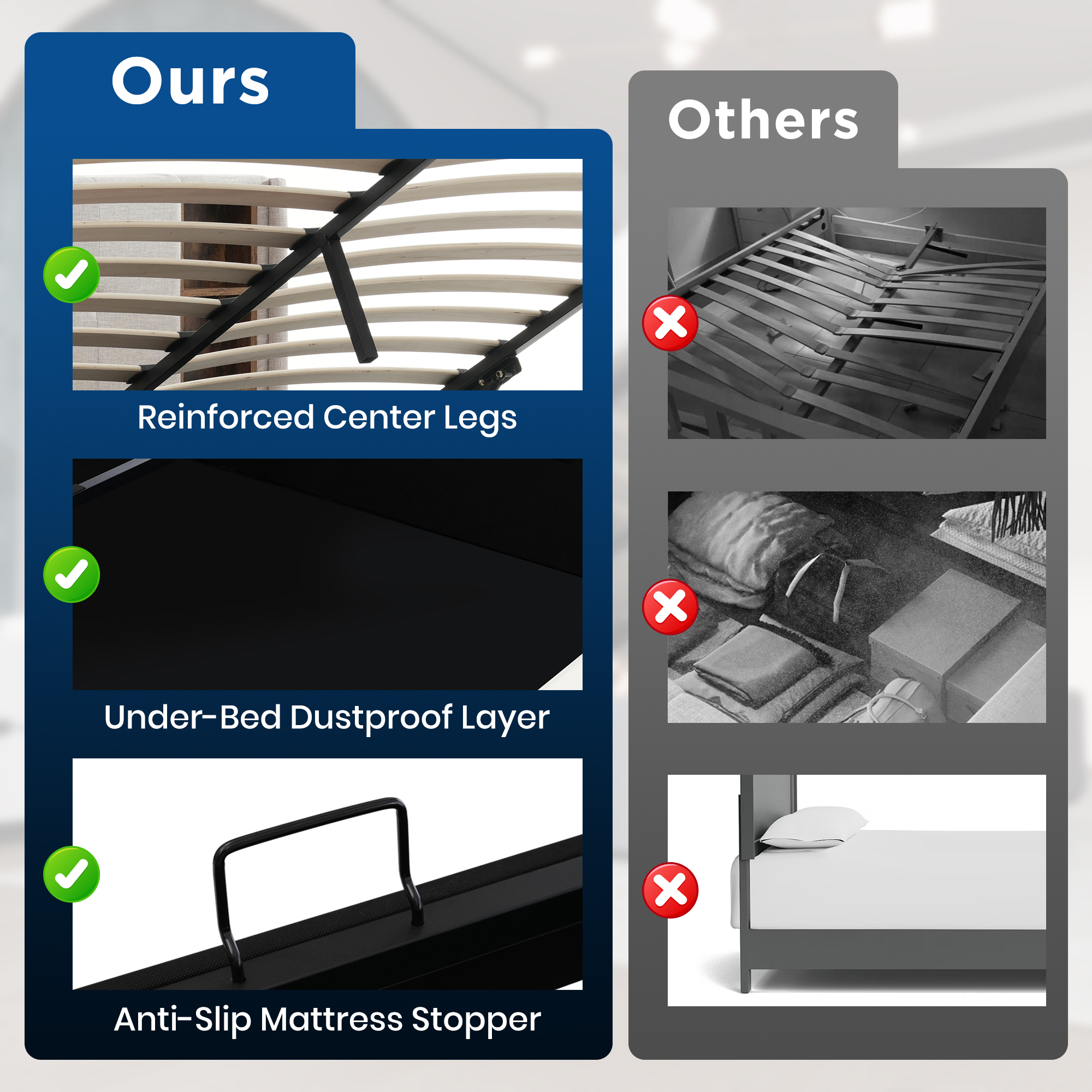 Upholstered Bed 5FT King Size Bed 150 X 200 Cm With Wireless ChargingUSB Type-C  Hydraulic Bed With Large Storage Space, Linen Fabric, Natural