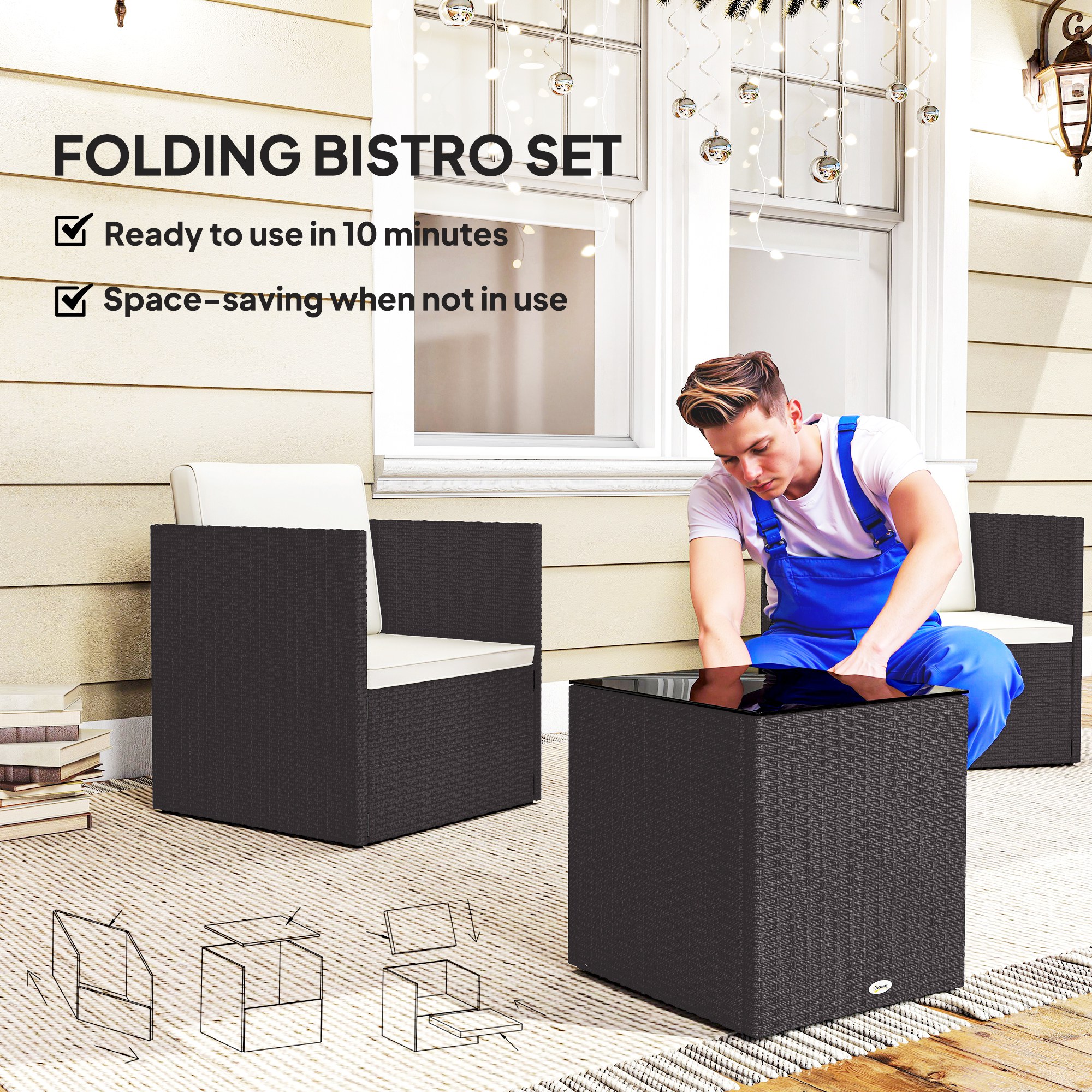 Wicker Bistro Patio Set, picture 4 of 4