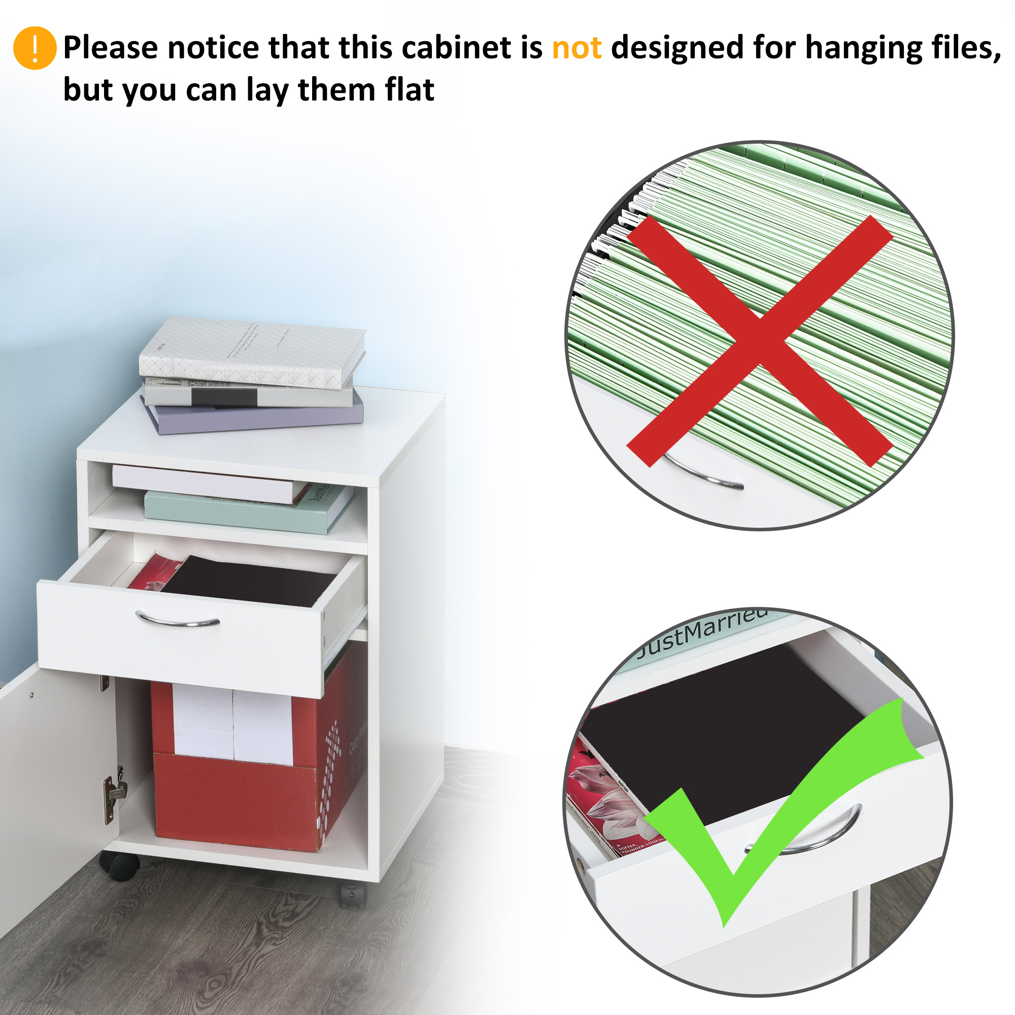 Mobile Storage Cabinet with Drawer, picture 3 of 5