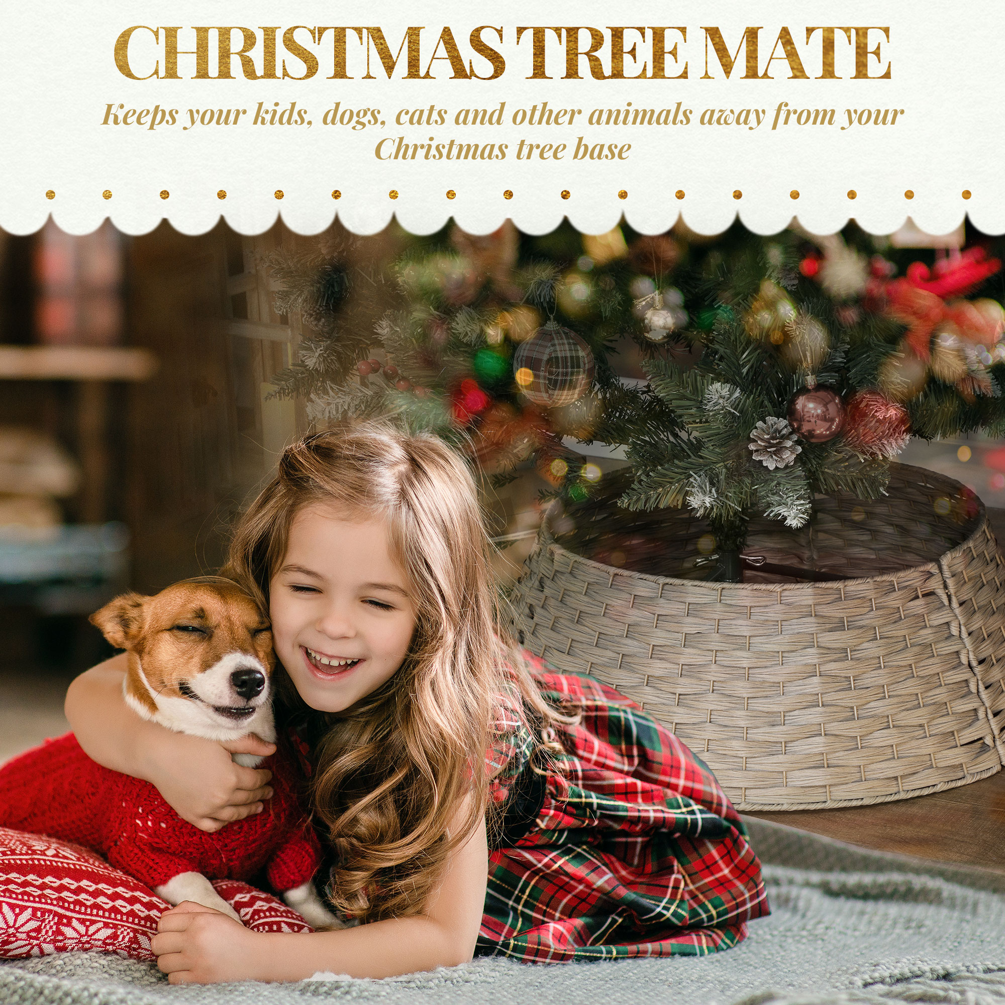 27 Inch Rustic Christmas Tree Skirt, Plastic Woven Christmas Tree Collar For Party, Holiday, Home Decoration, Coffee_voghion.com