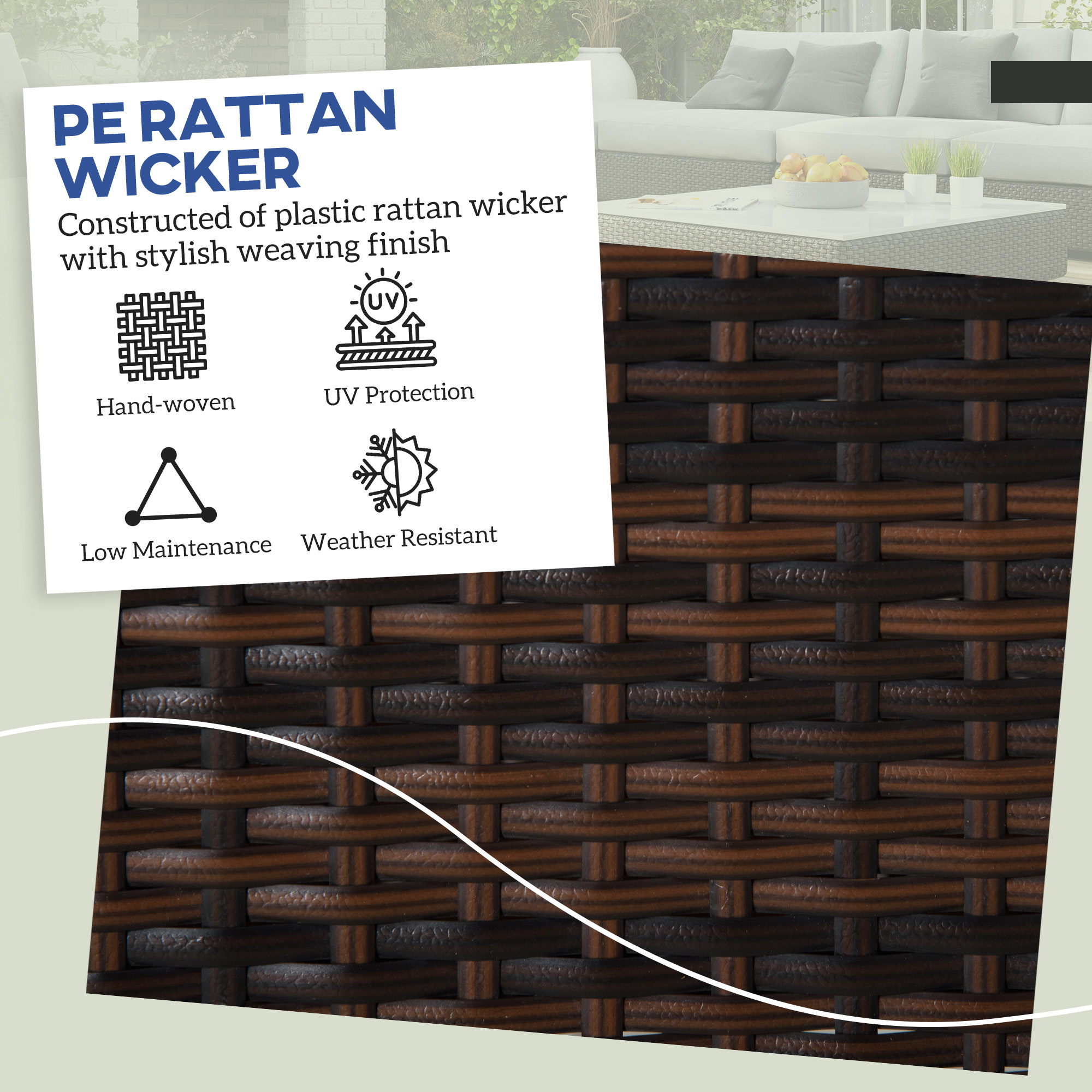 Wicker Outdoor Ottoman Set, picture 2 of 4