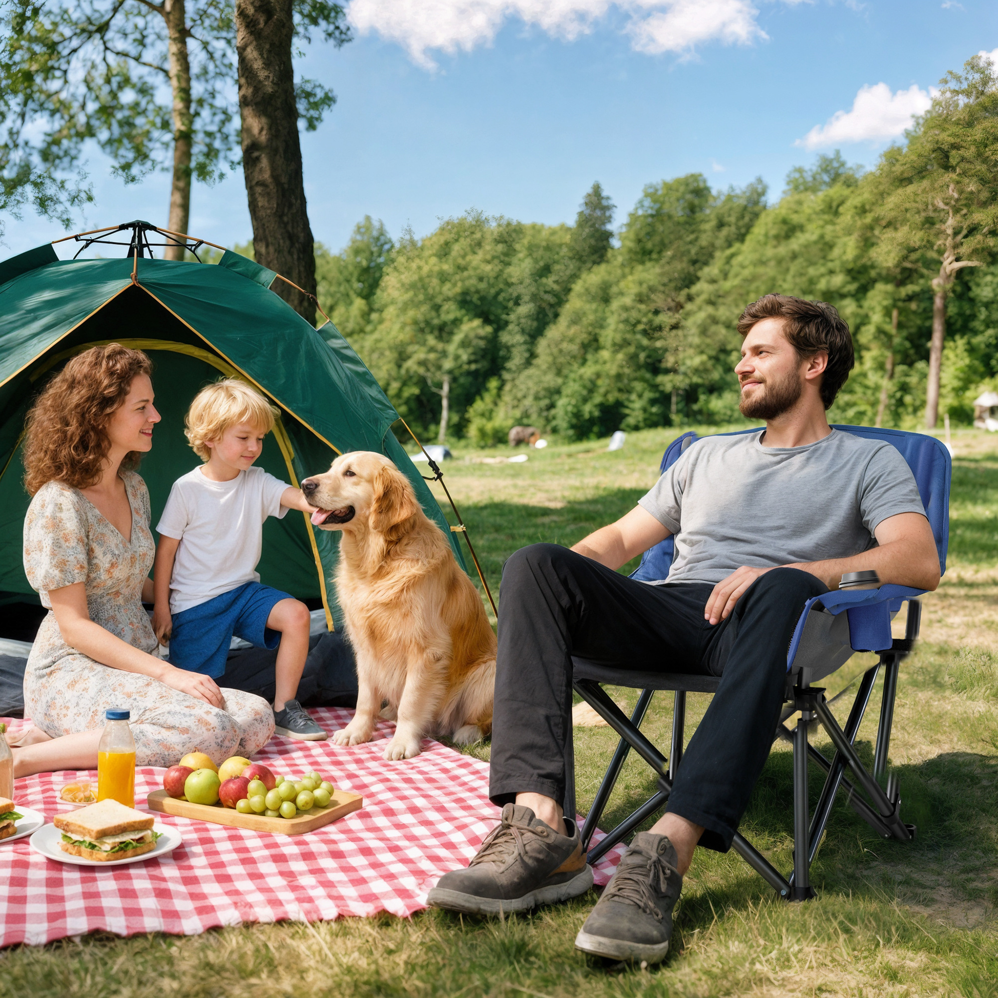 Portable Camping Chair For Adults With Cup Holders And Side Pocket_voghion.com