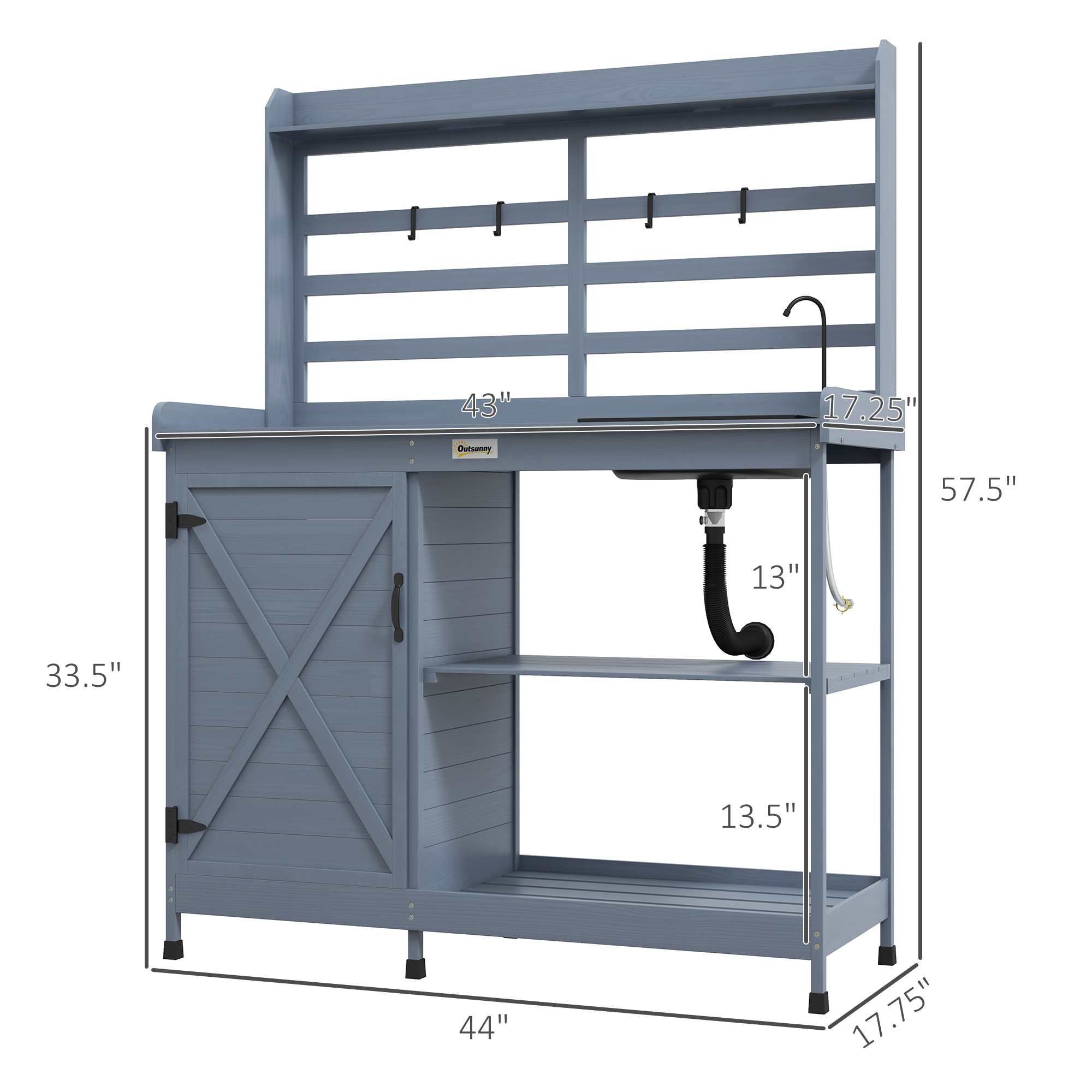 Wooden Potting Bench with Storage, picture 3 of 4