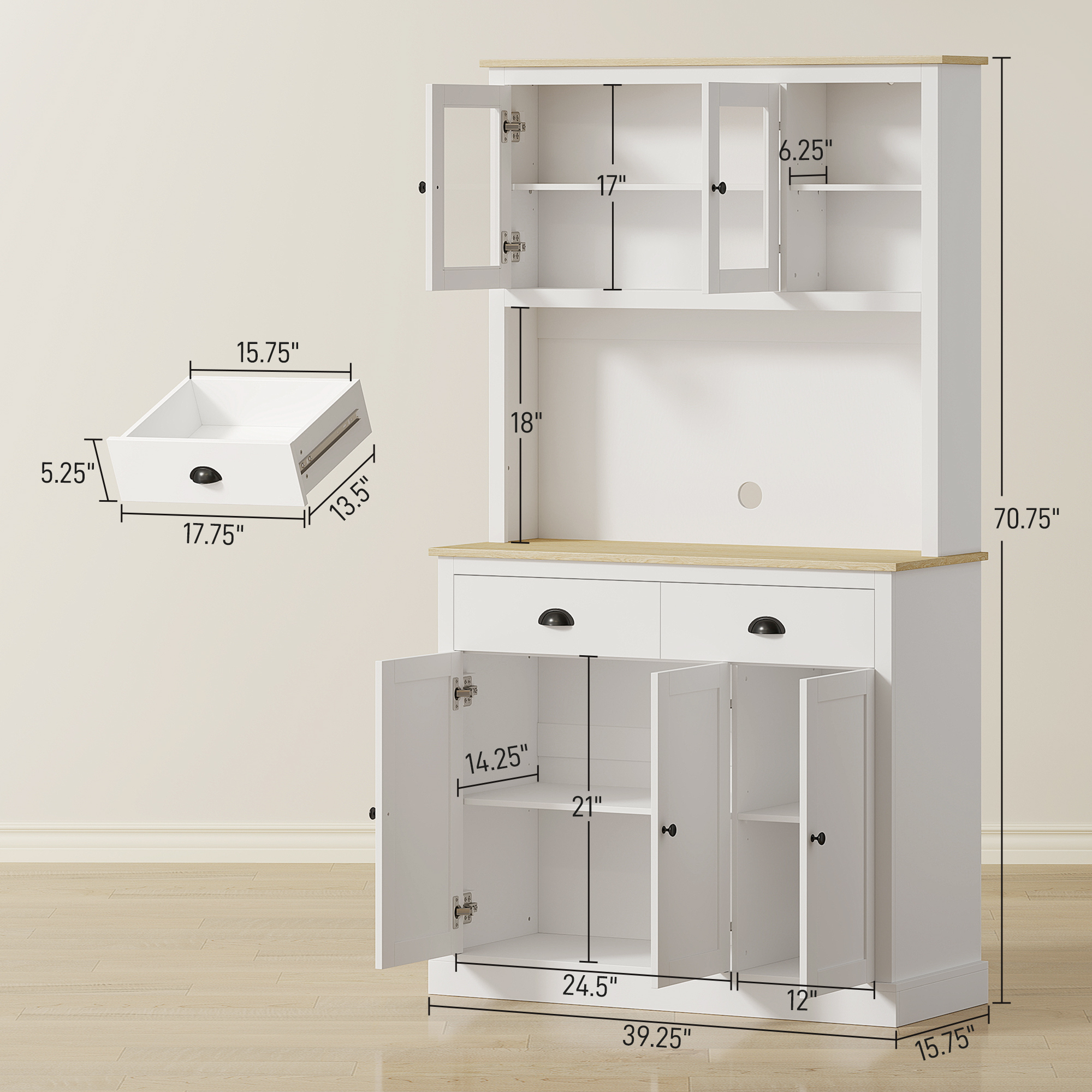 Freestanding Kitchen Pantry Cabinet, picture 3 of 4