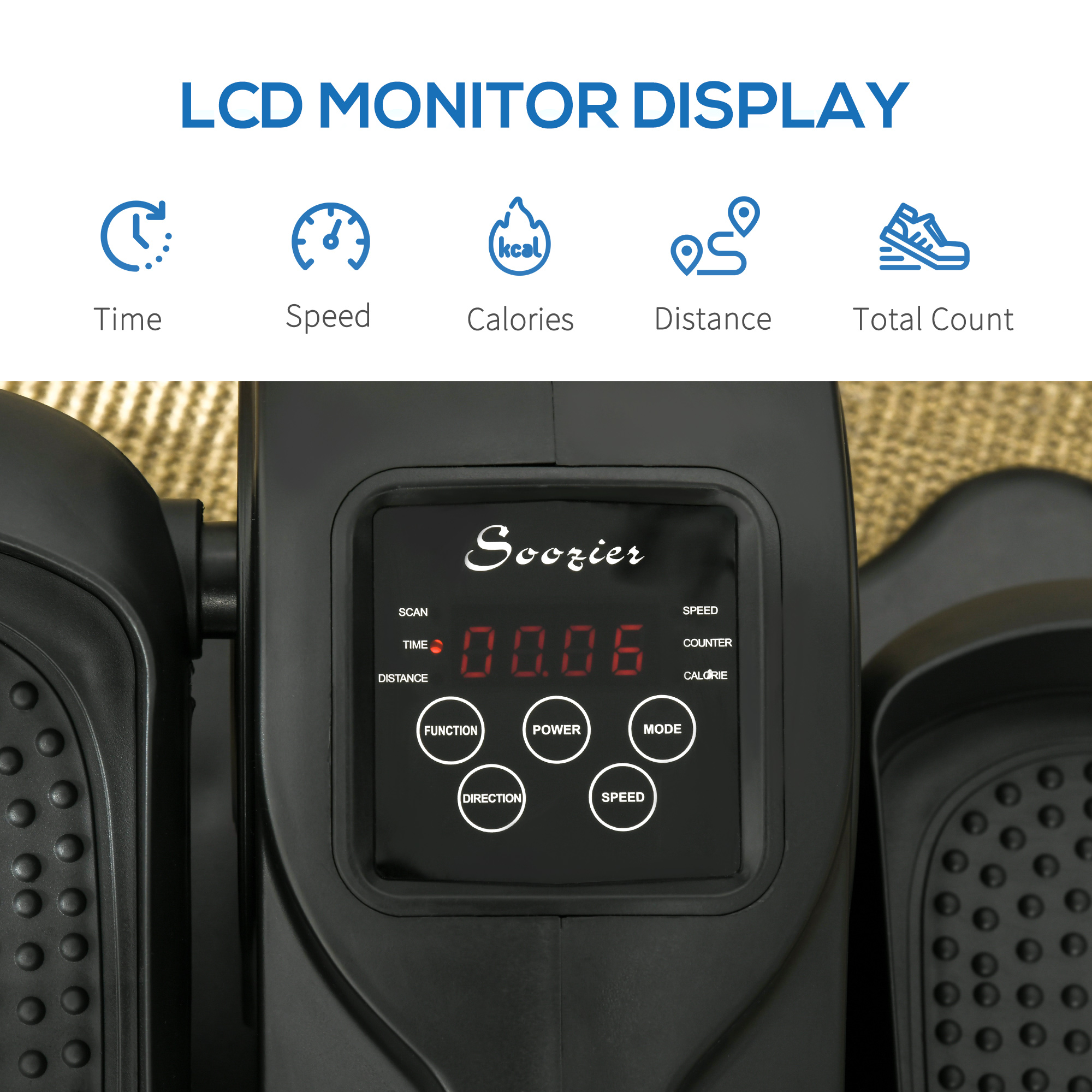 Foot Pedal Exerciser Mini Rehabilitation Bike W/ Adjustable Speed, LCD Display_voghion.com