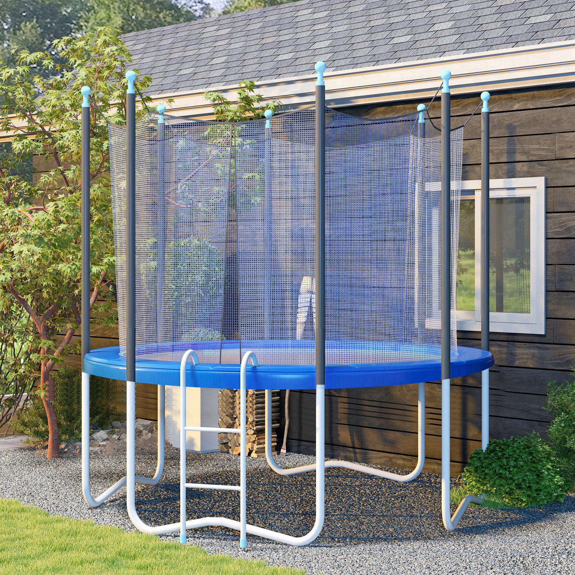 12FT Trampoline Spring Cover, Safety Trampoline Pad Replacement, Waterproof And Tear Resistant, All Weather Trampoline Accessories, Blue - Image 1