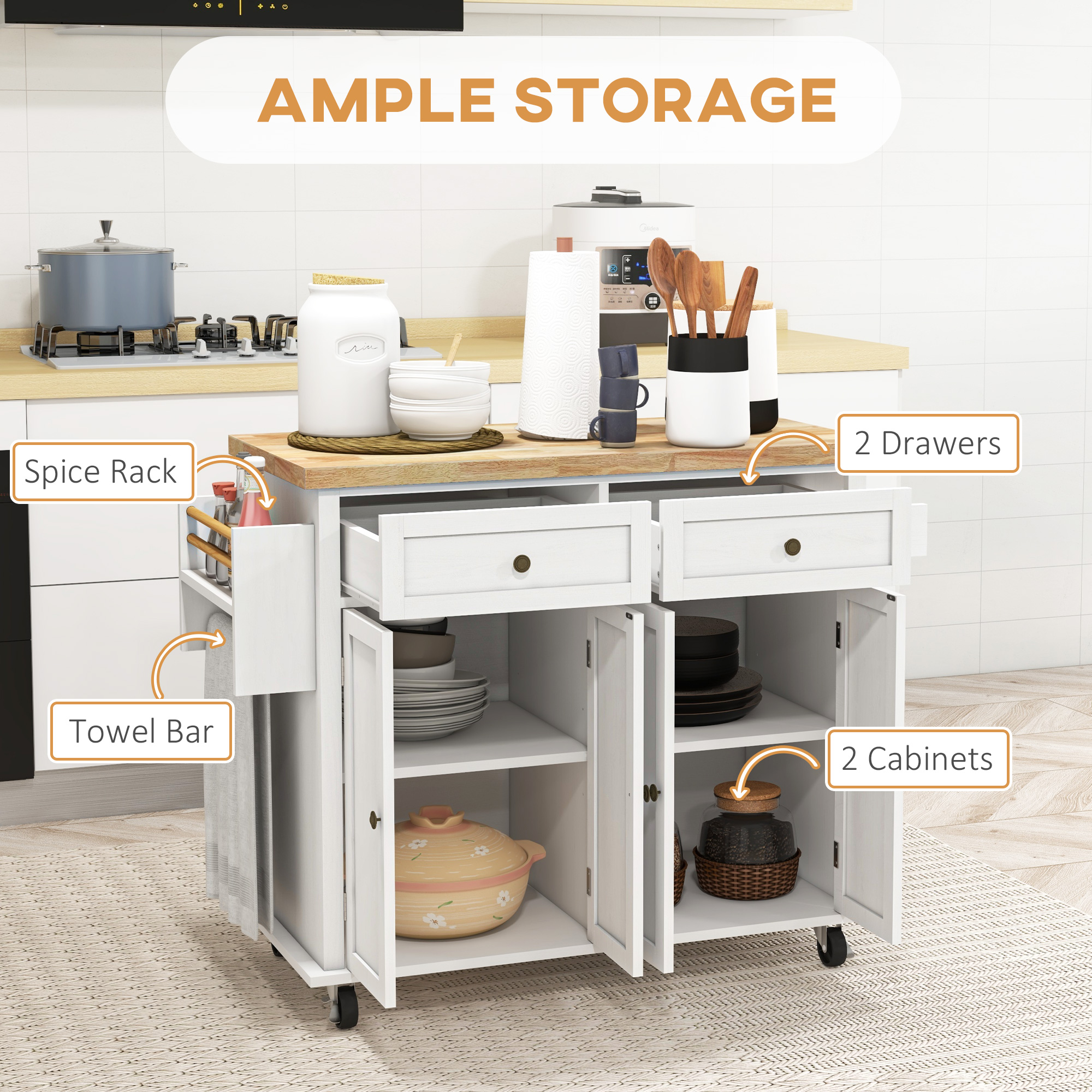 Rolling Kitchen Island Cart, picture 2 of 4