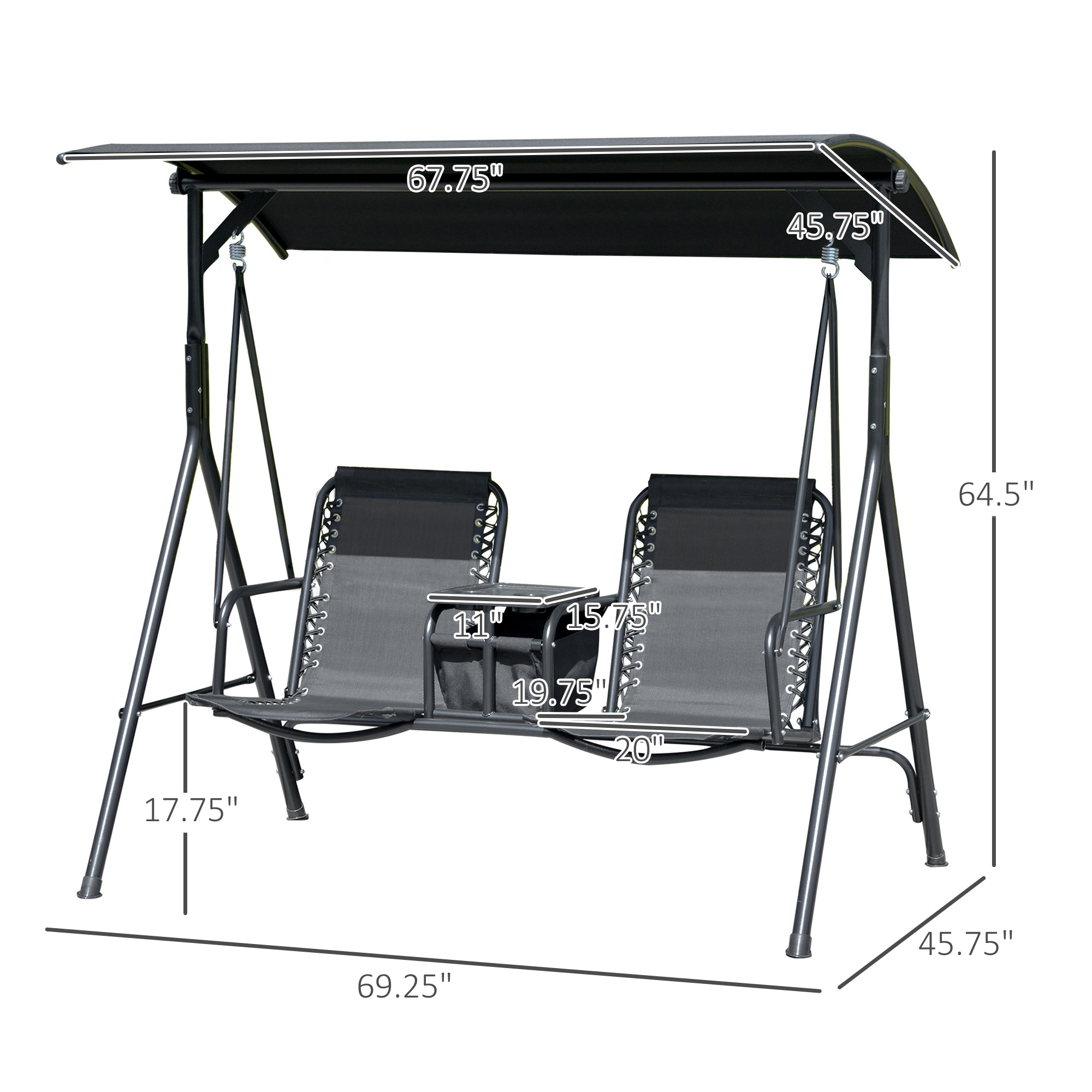 2-Seat Outdoor Porch Swing, picture 2 of 4