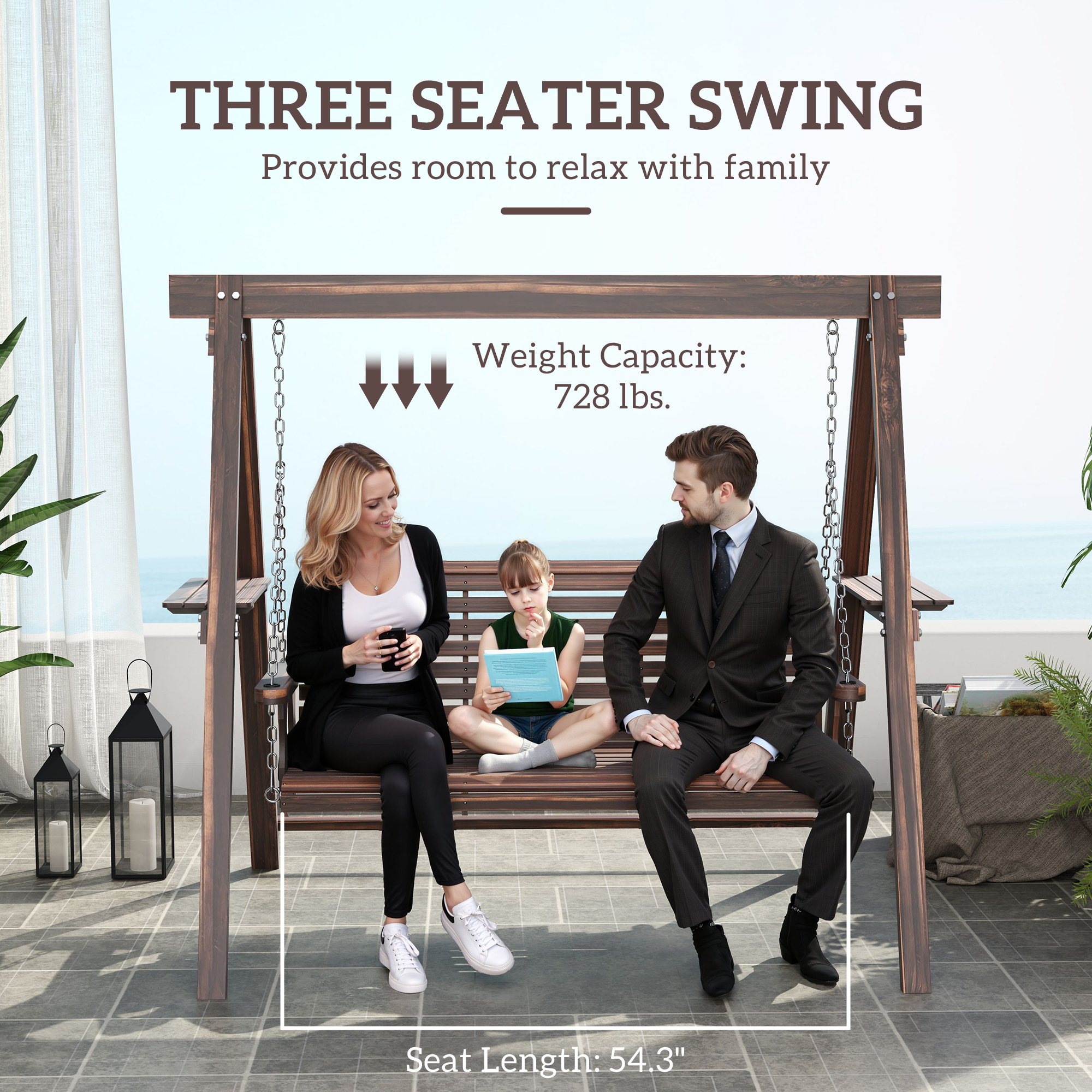 Wooden Porch Swing with Stand, picture 4 of 4
