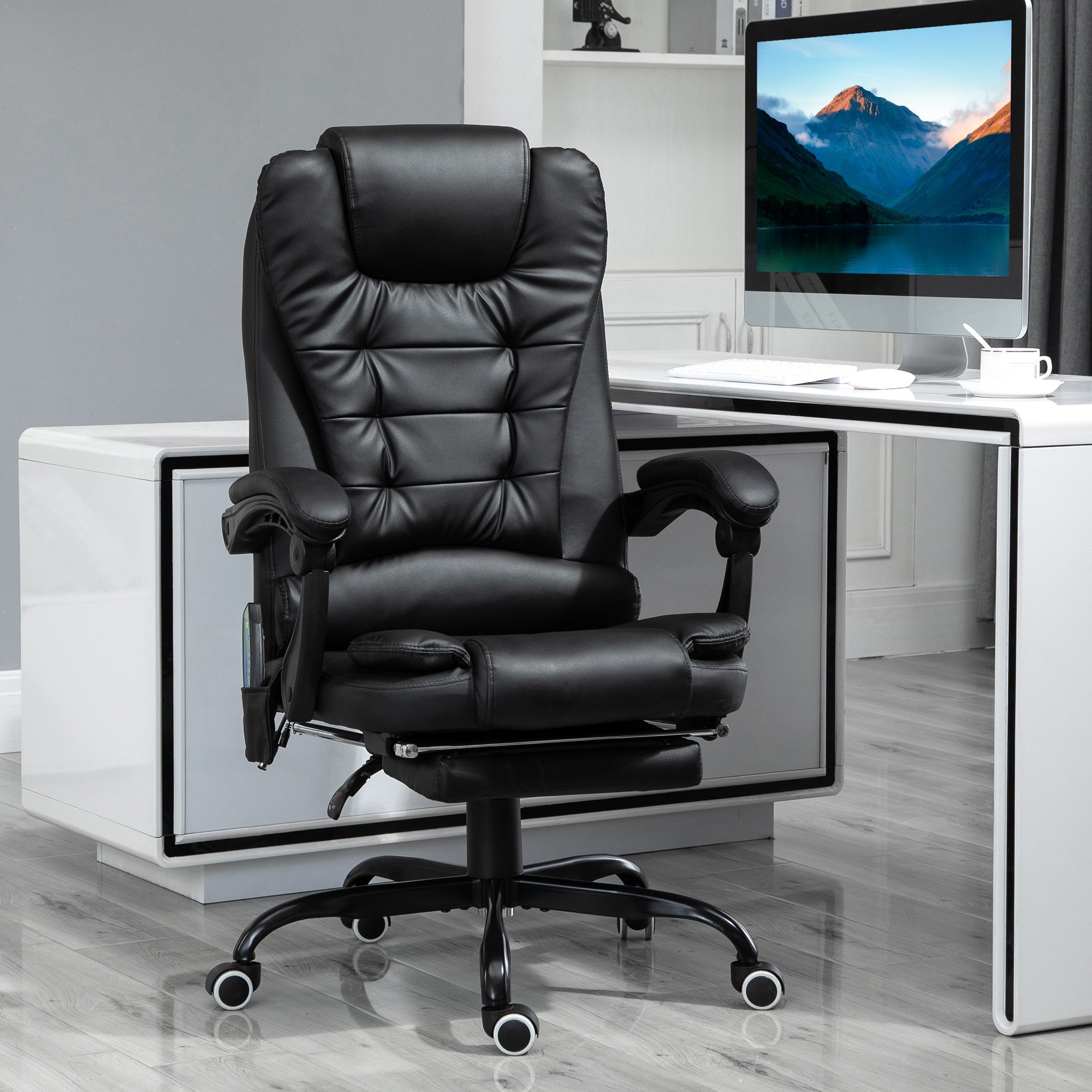 Ergonomic Vibrating Office Chair With Lumbar Support And Footrest_voghion.com