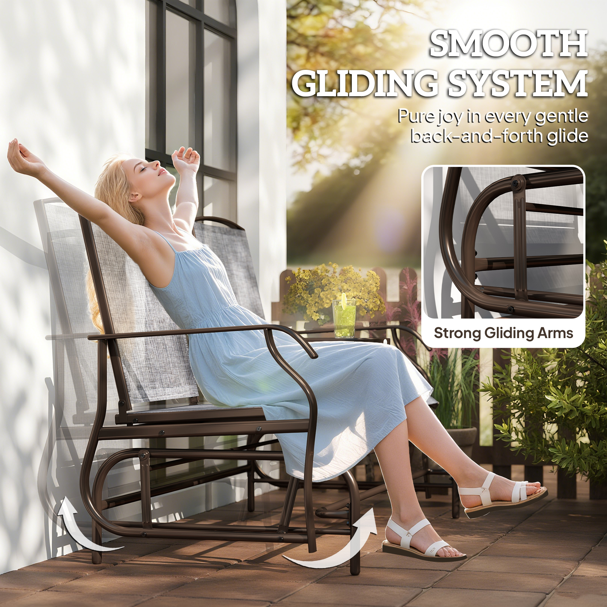 Outdoor Glider Swing with Coffee Table, picture 3 of 5
