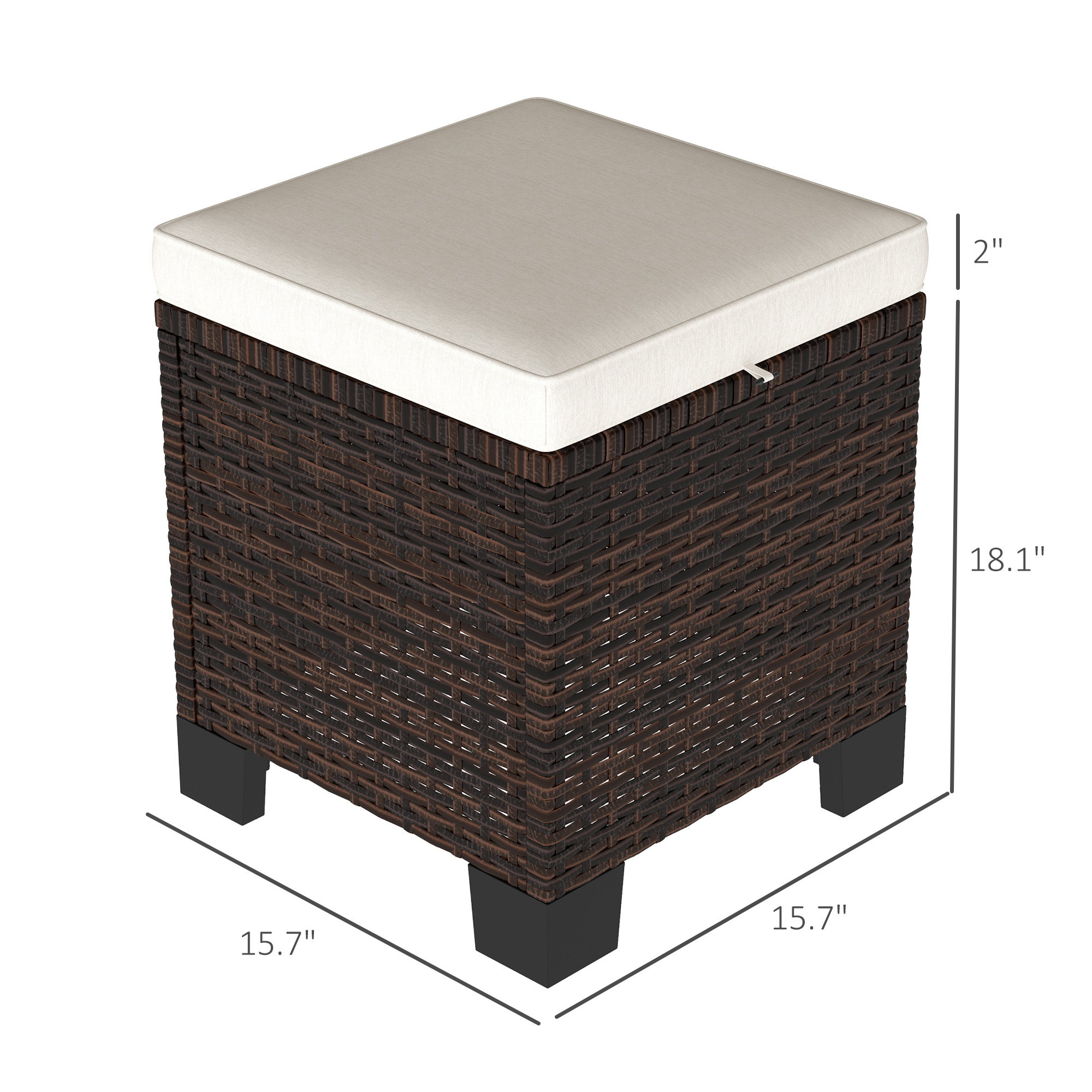 Wicker Outdoor Ottoman Set, picture 3 of 4