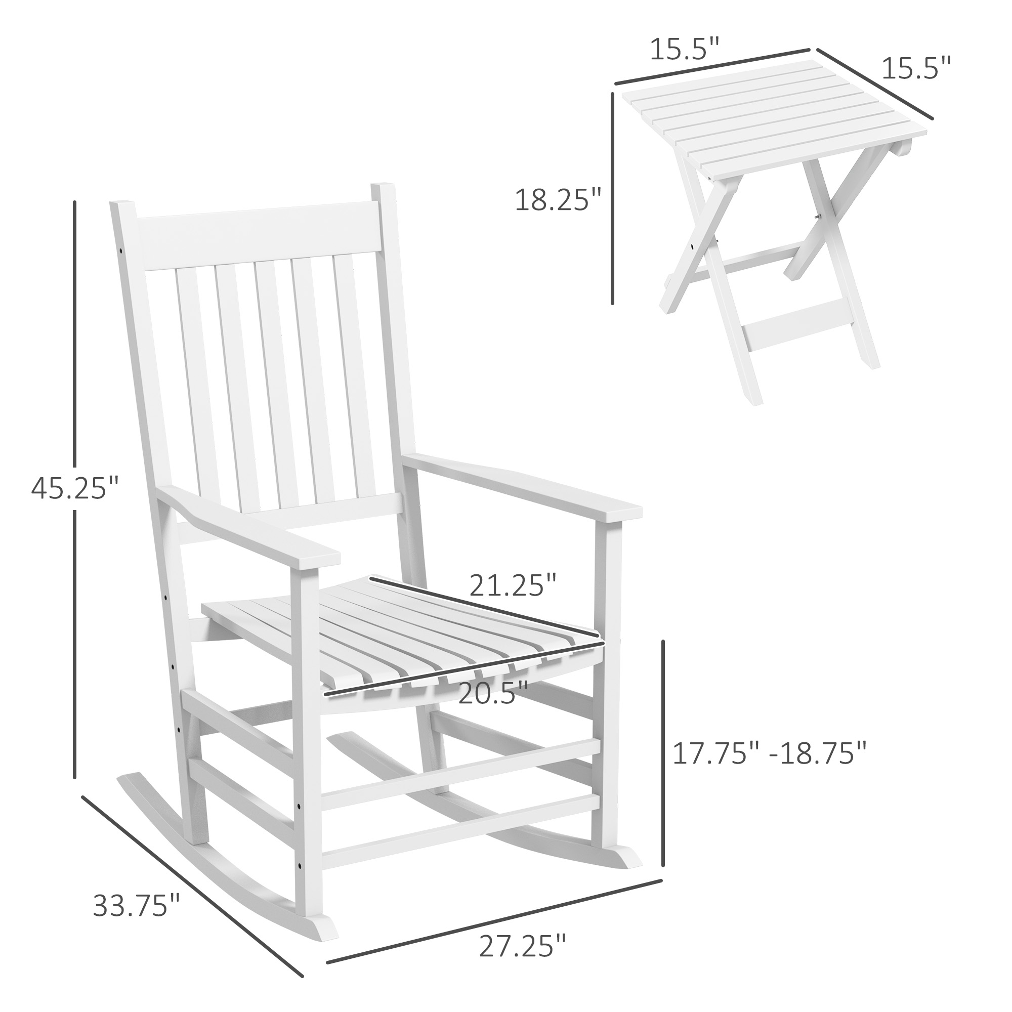 Wooden Rocking Chair Set, picture 3 of 4