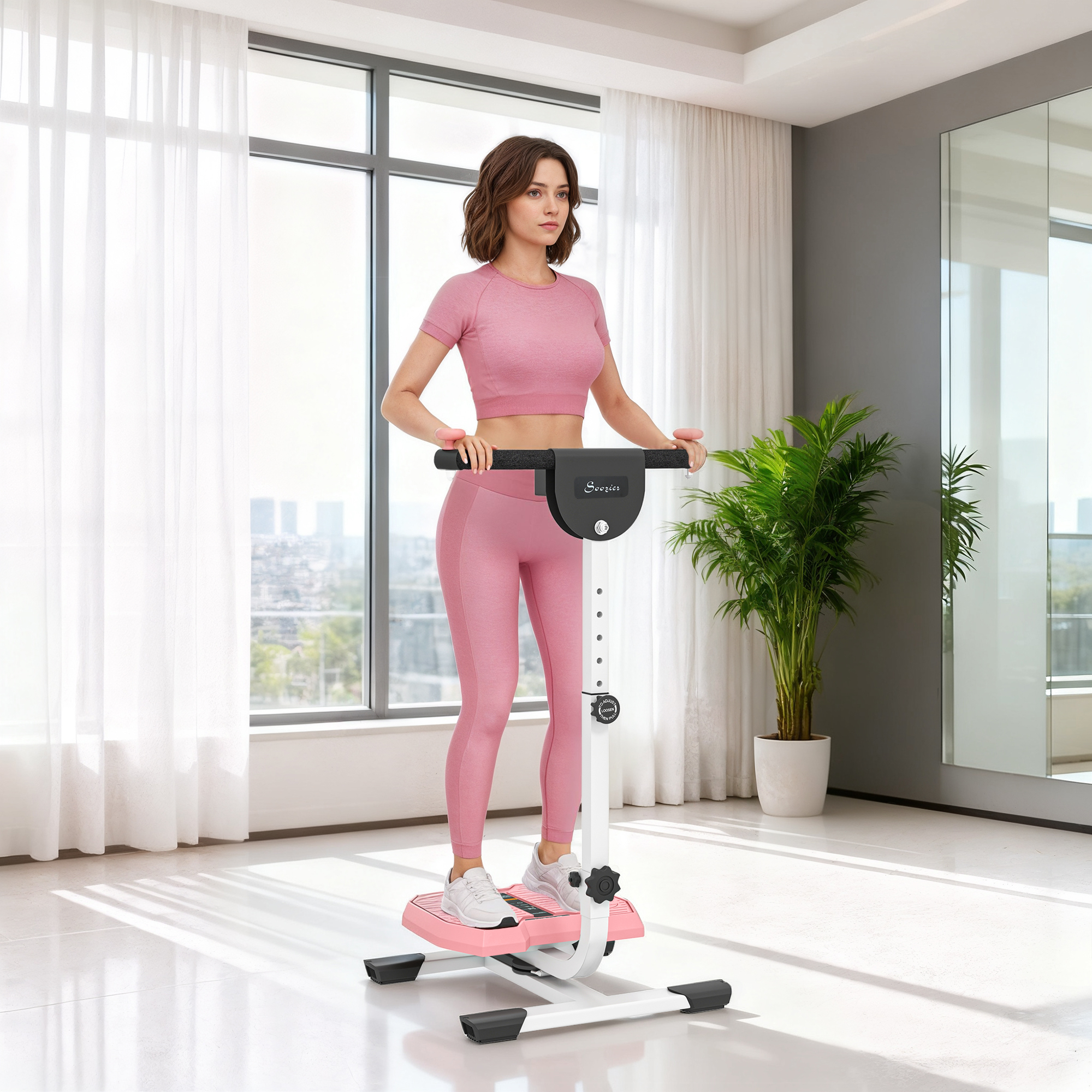 Foldable Ab Twister Board For Waist Trimming With LCD Display, Ab Workout Equipment For Women And Men, Pink - Image 1