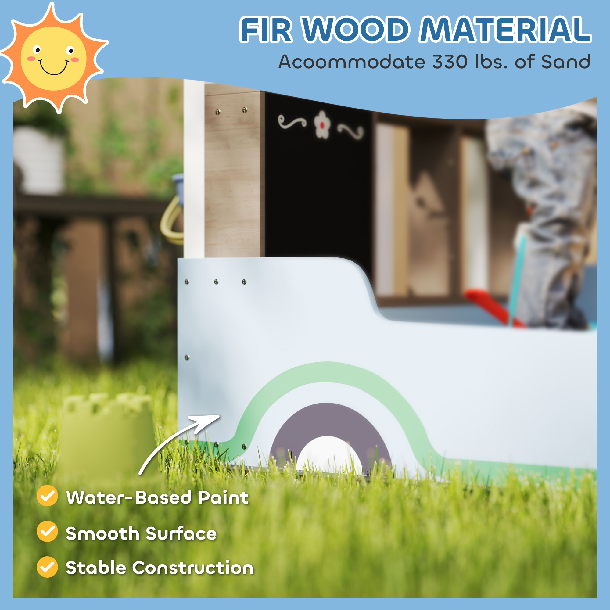 Wooden Kids Sandbox with Canopy, picture 2 of 4